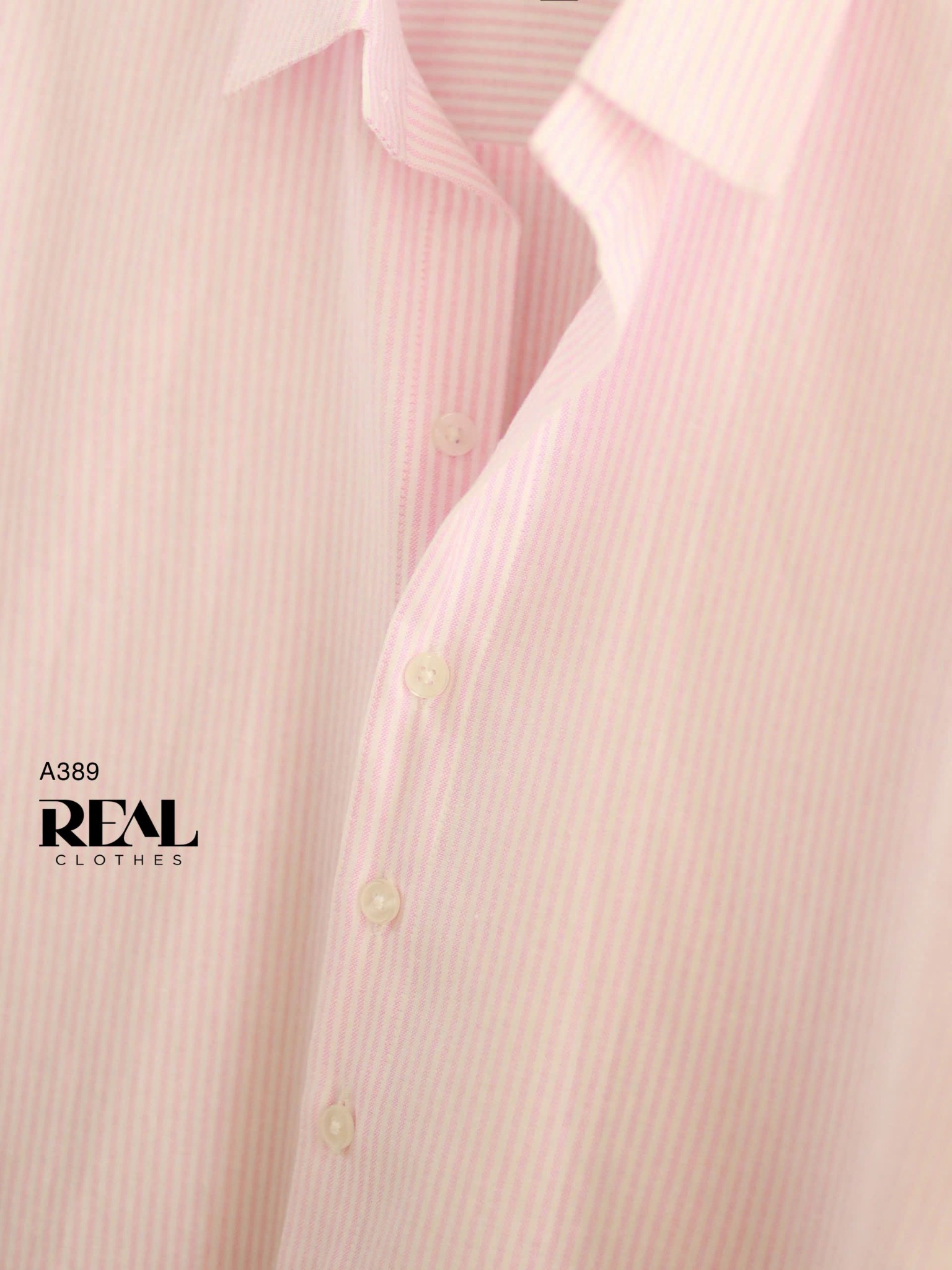 Sơ mi form rộng sọc hồng SALE