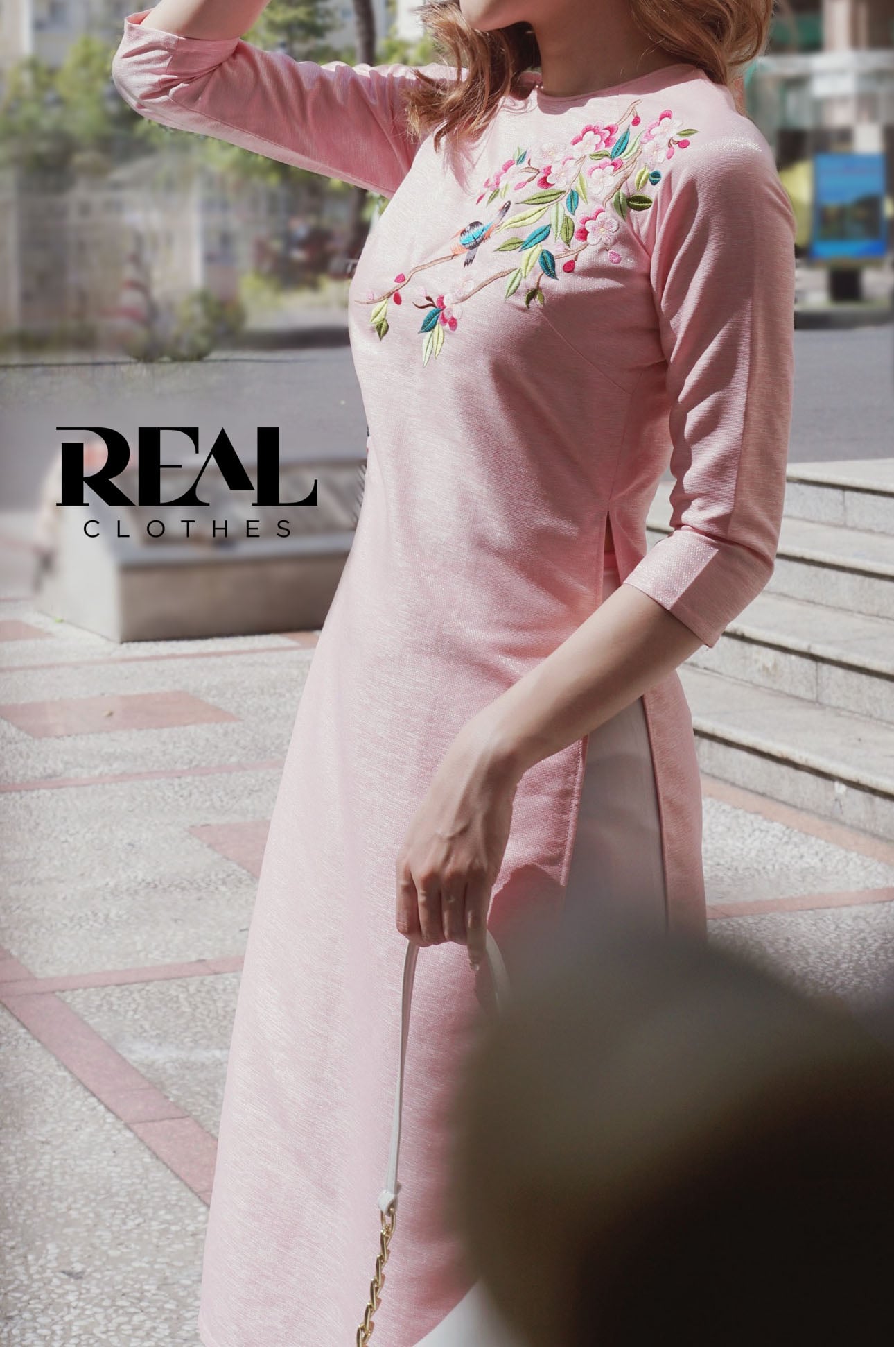 Áo dài cách tân Rose thêu - size XS