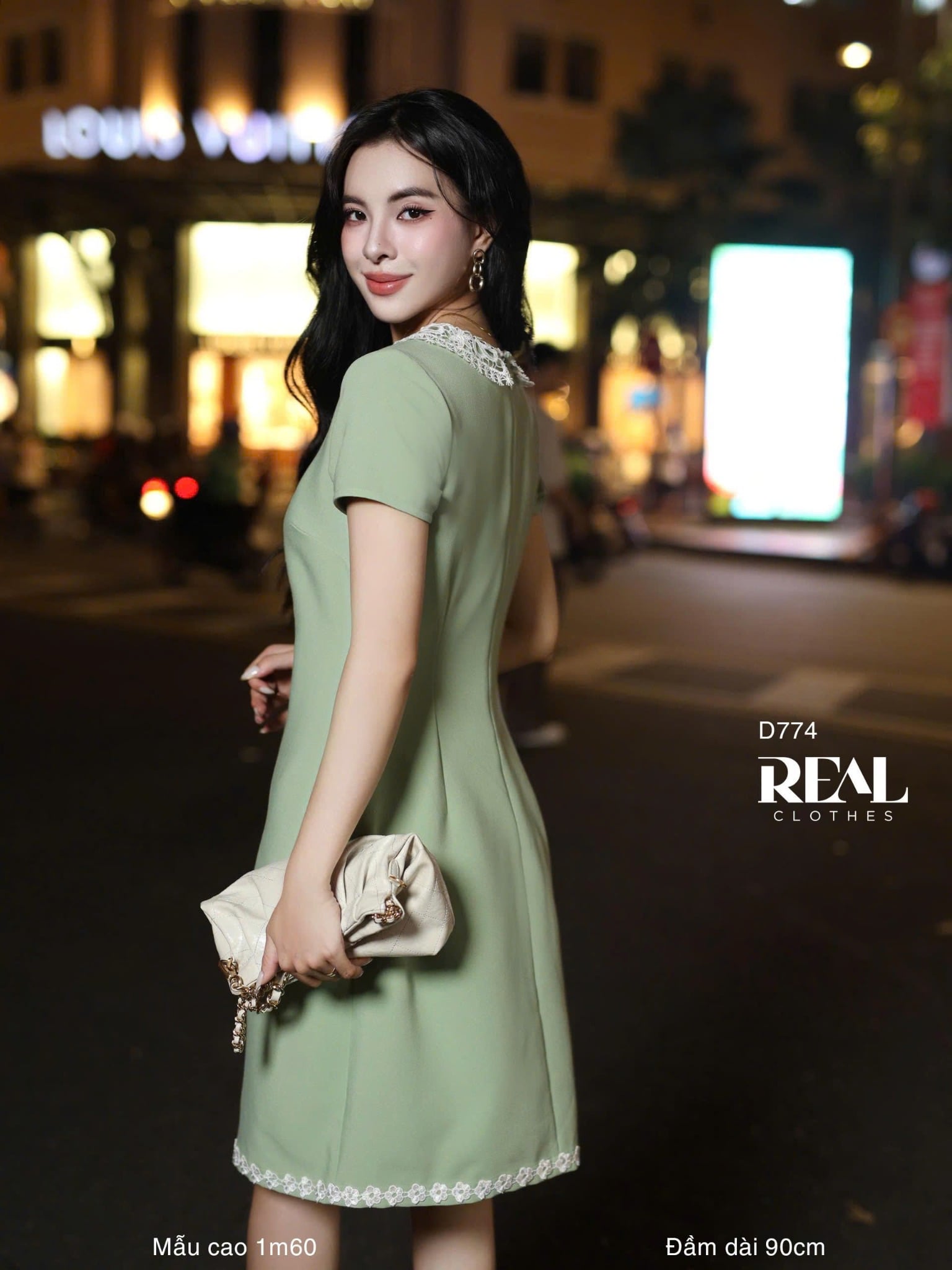 Đầm suông Paris mint - size M