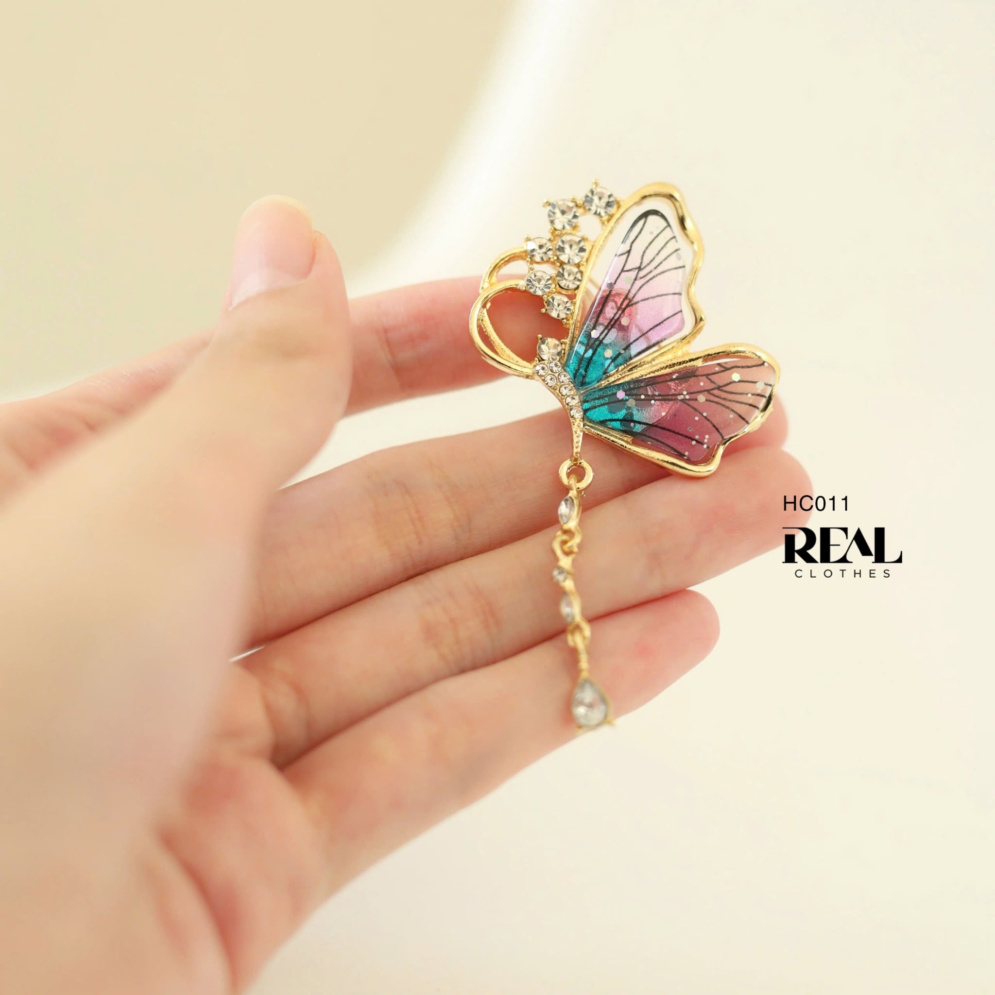 Cài áo bướm kim tuyến tím