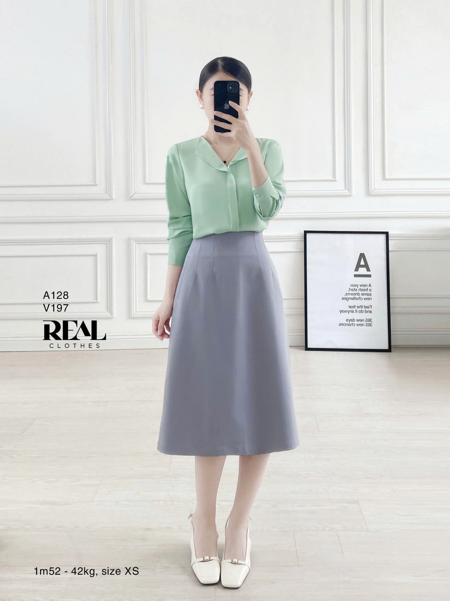 Áo cổ lật olive