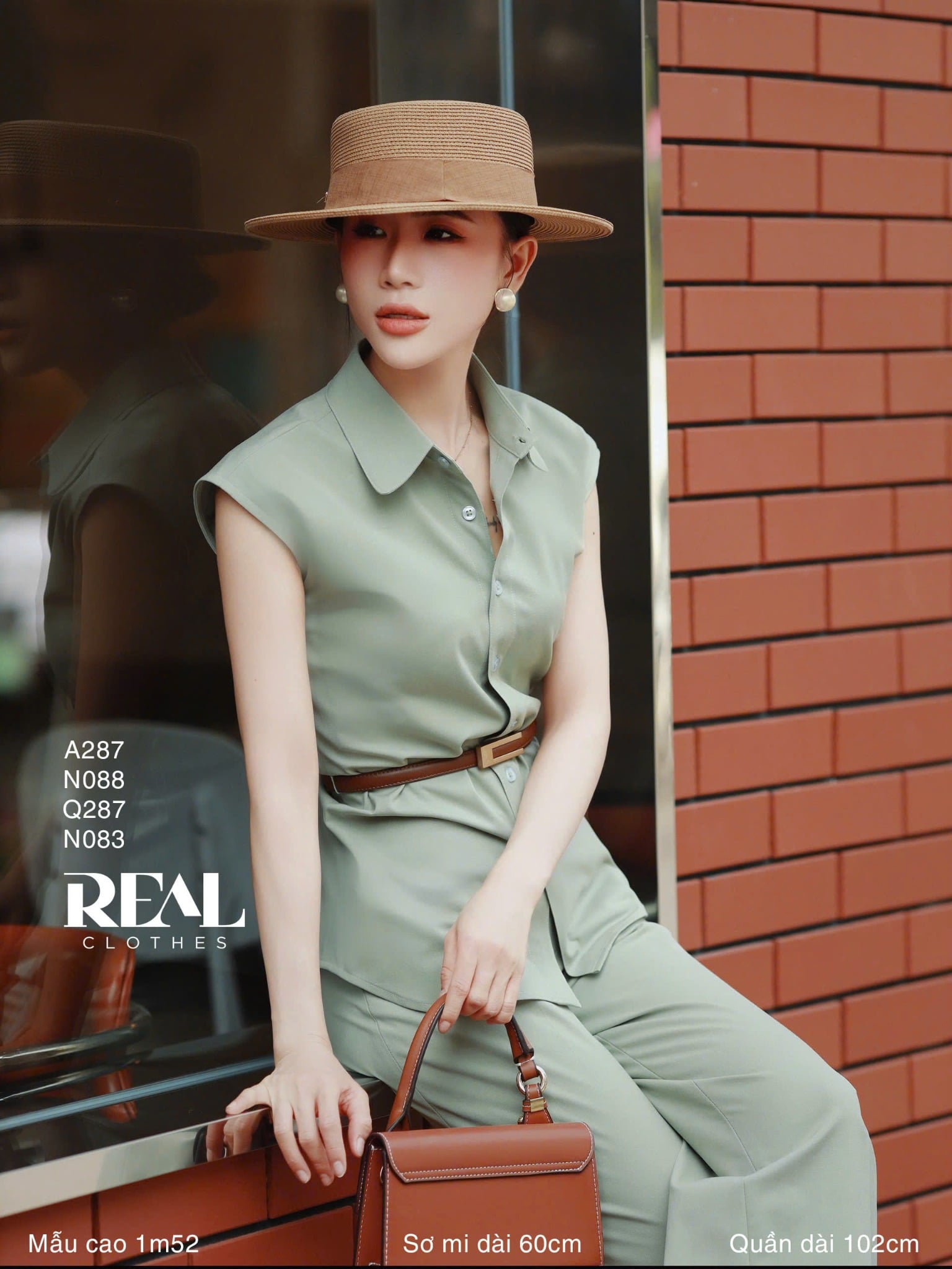 Quần suông Paris xanh đậu