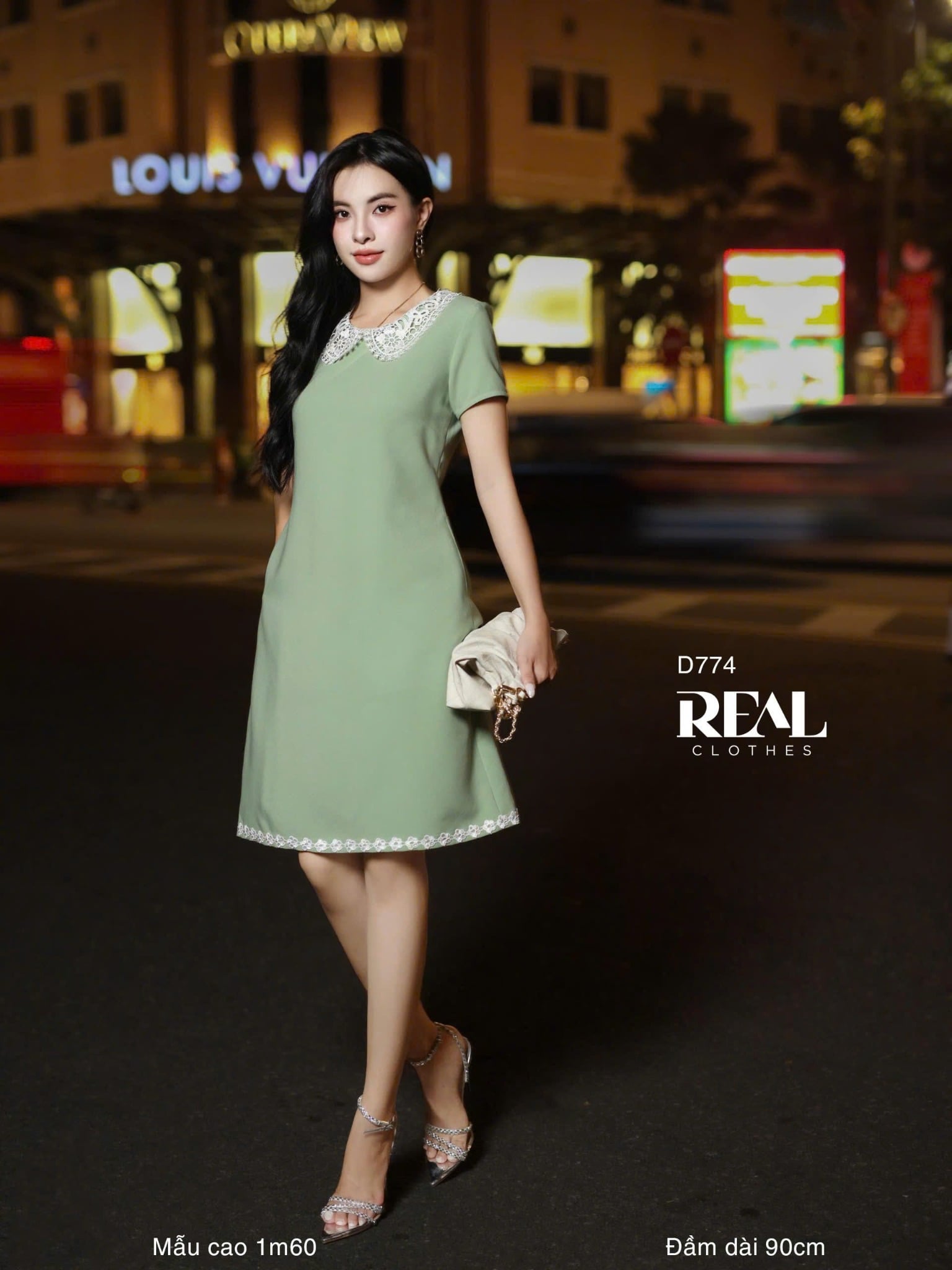 Đầm suông Paris mint - size M