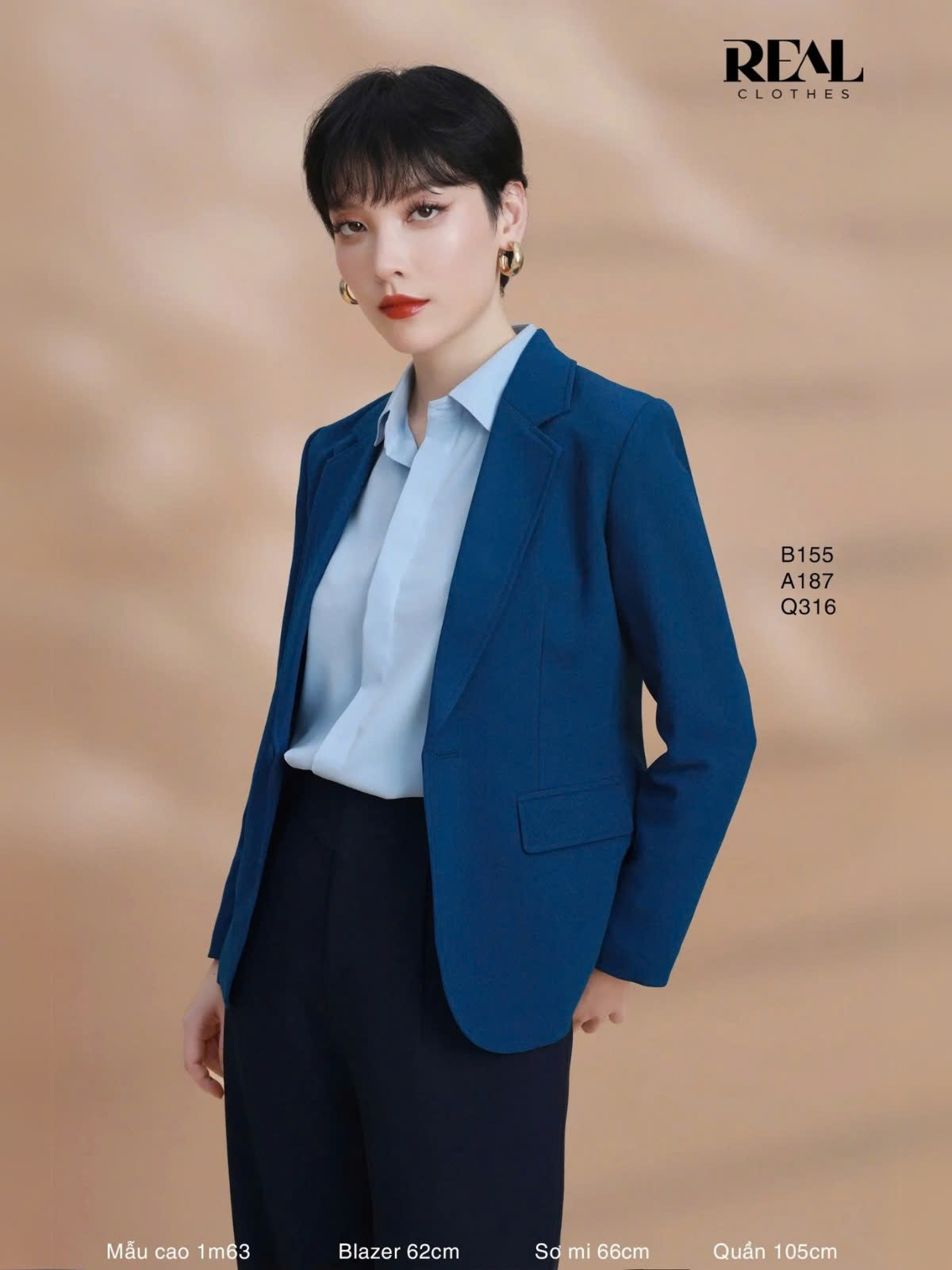  Blazer 2 lớp xanh cổ vịt 