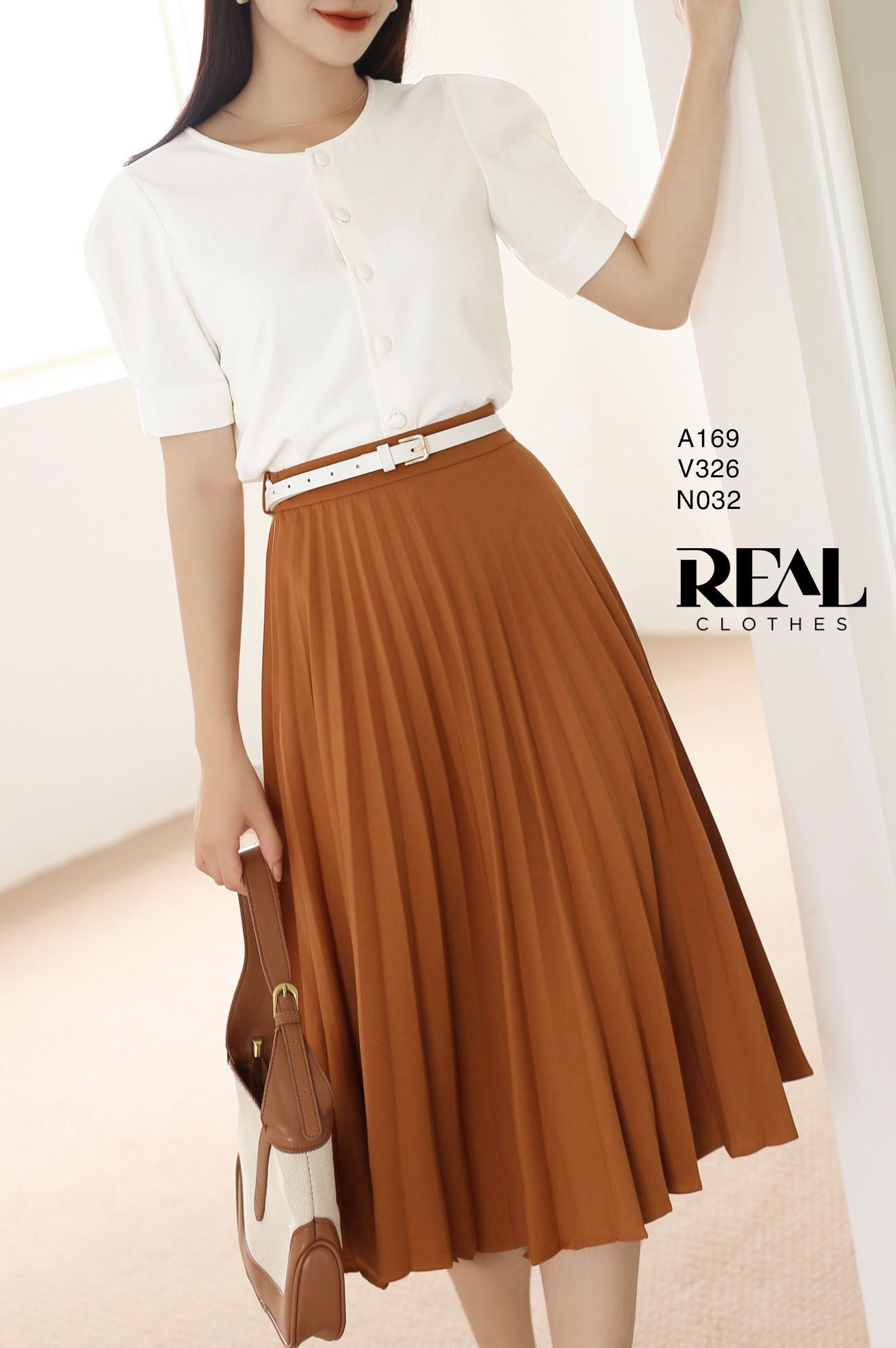 Váy rẻ quạt nâu