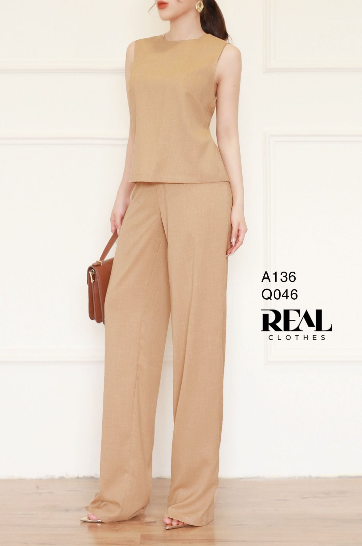 Quần suông linen cafe sữa