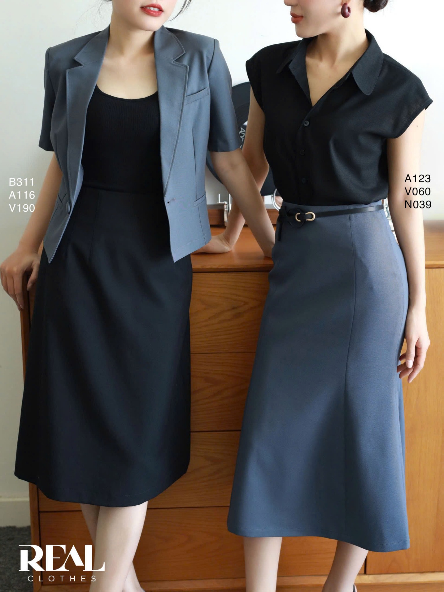 Blazer tay ngắn xám