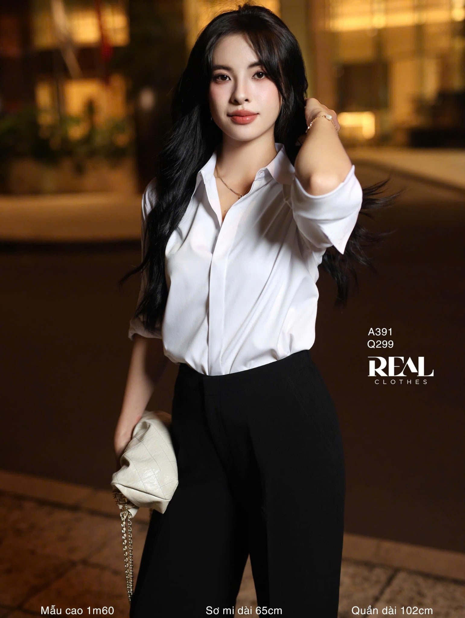 Quần lưng thun suông đen