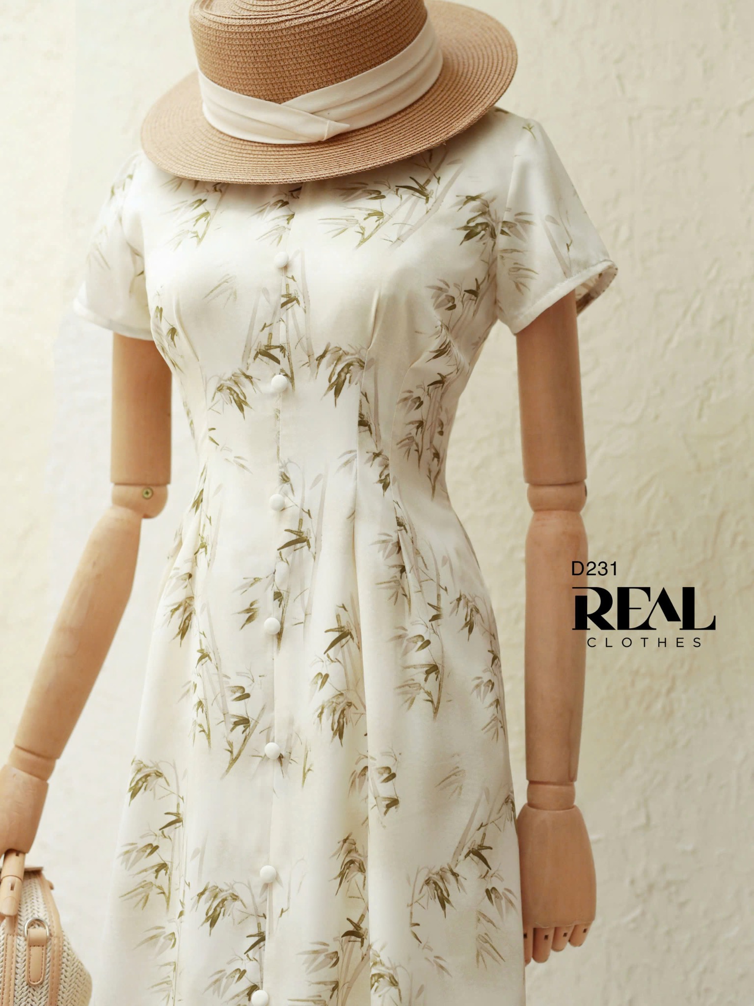 Đầm xếp eo bamboo xanh lá SALE