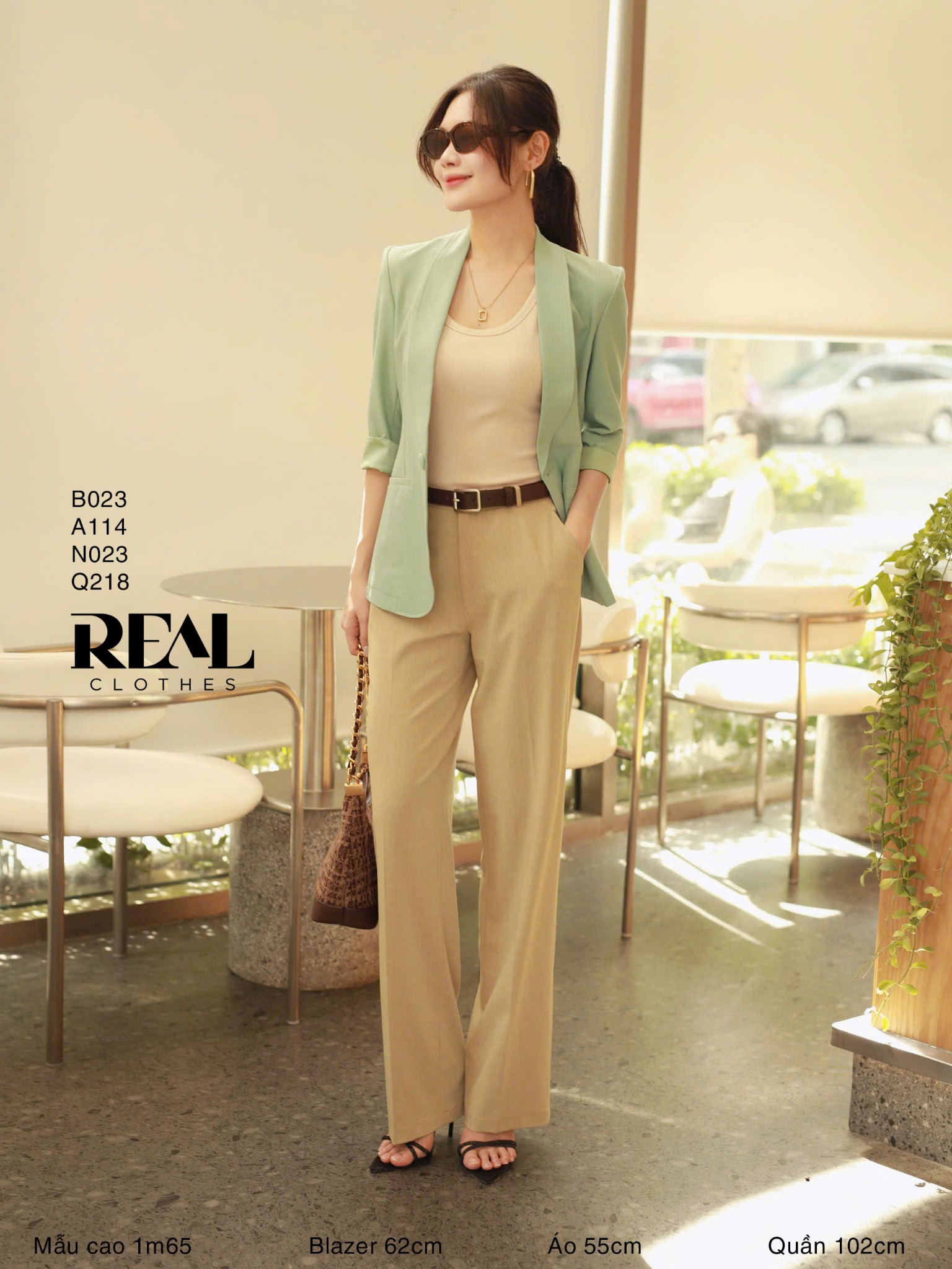 Quần suông Paris nâu nhạt