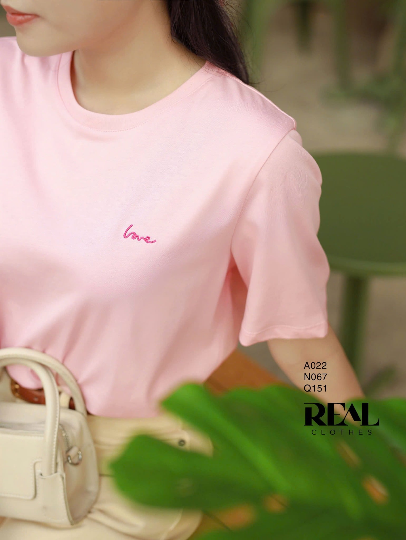  Áo thun cotton LOVE hồng SALE 