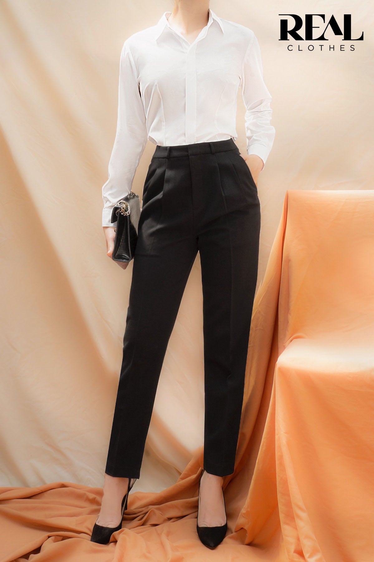 Quần lưng cao cindy đen SALE