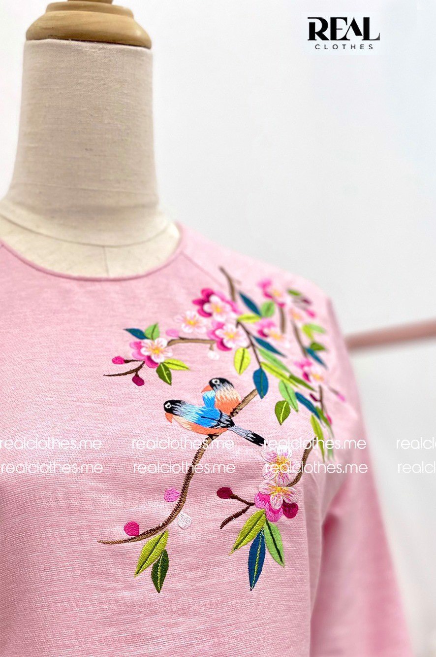 Áo dài cách tân Rose thêu - size XS