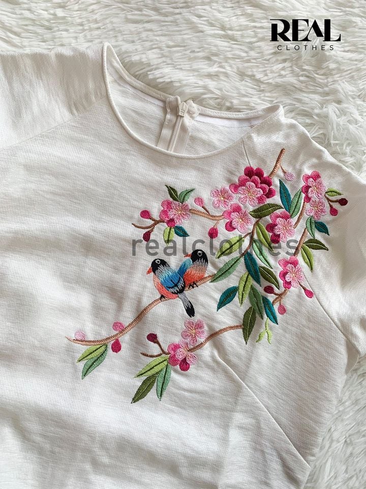 Áo dài cách tân moon thêu chim