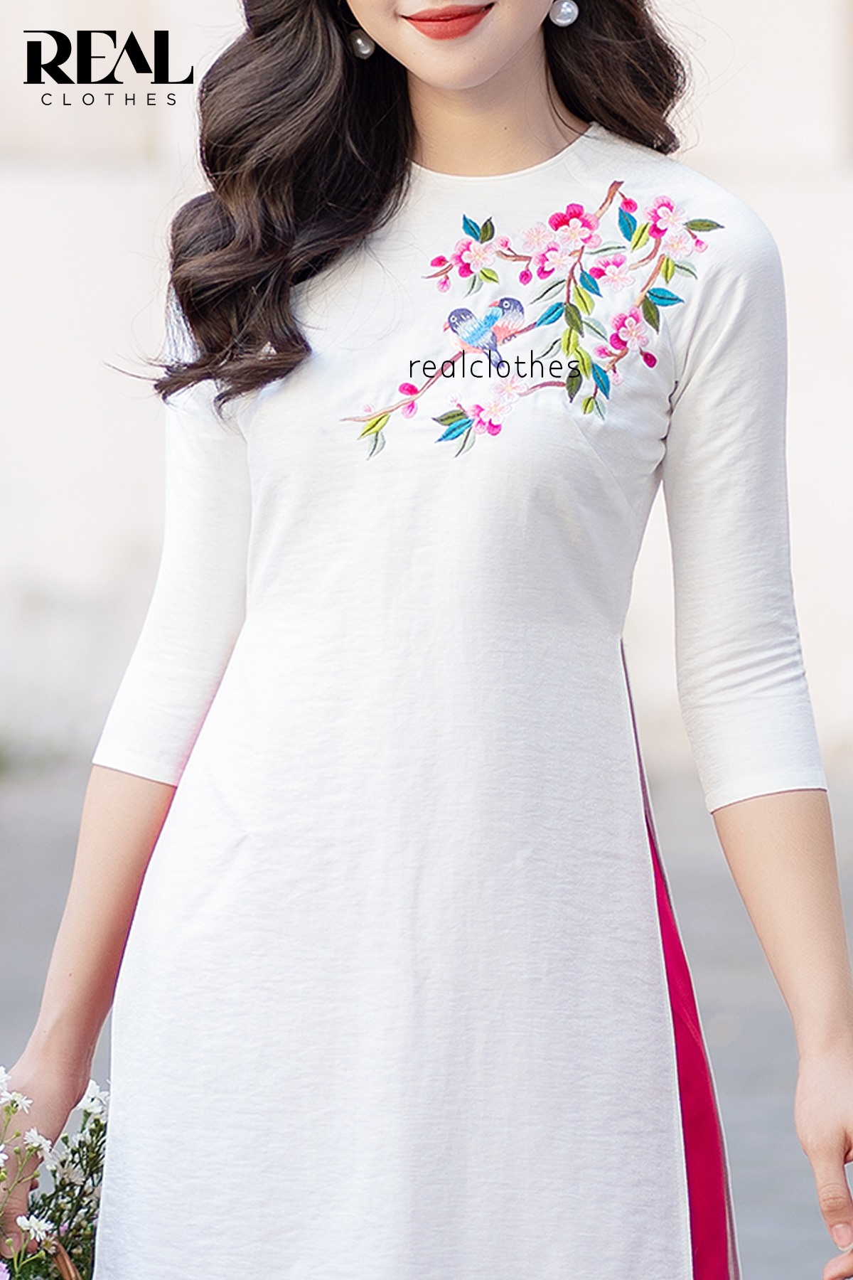 Áo dài cách tân moon thêu chim