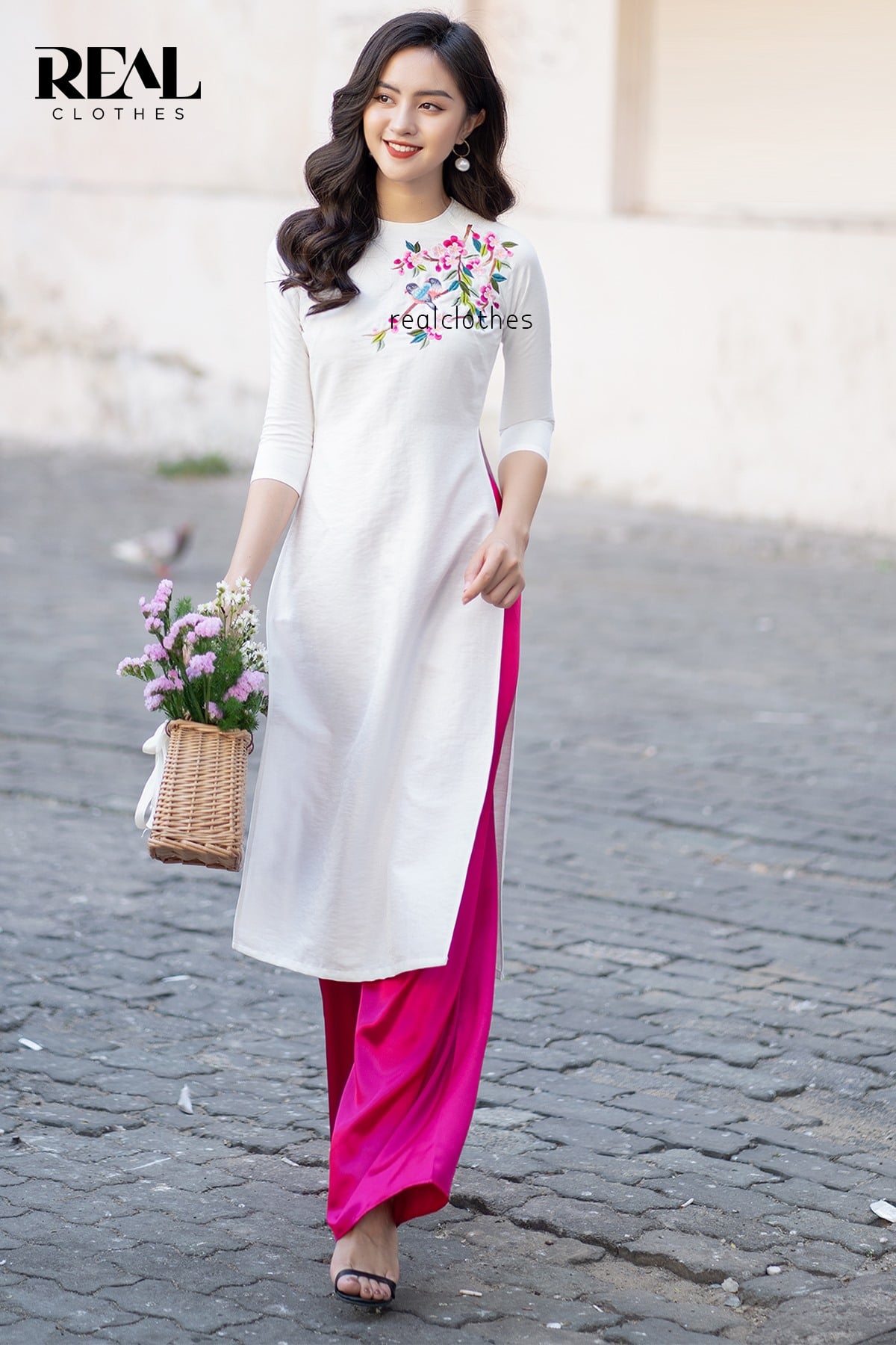 Áo dài cách tân moon thêu chim