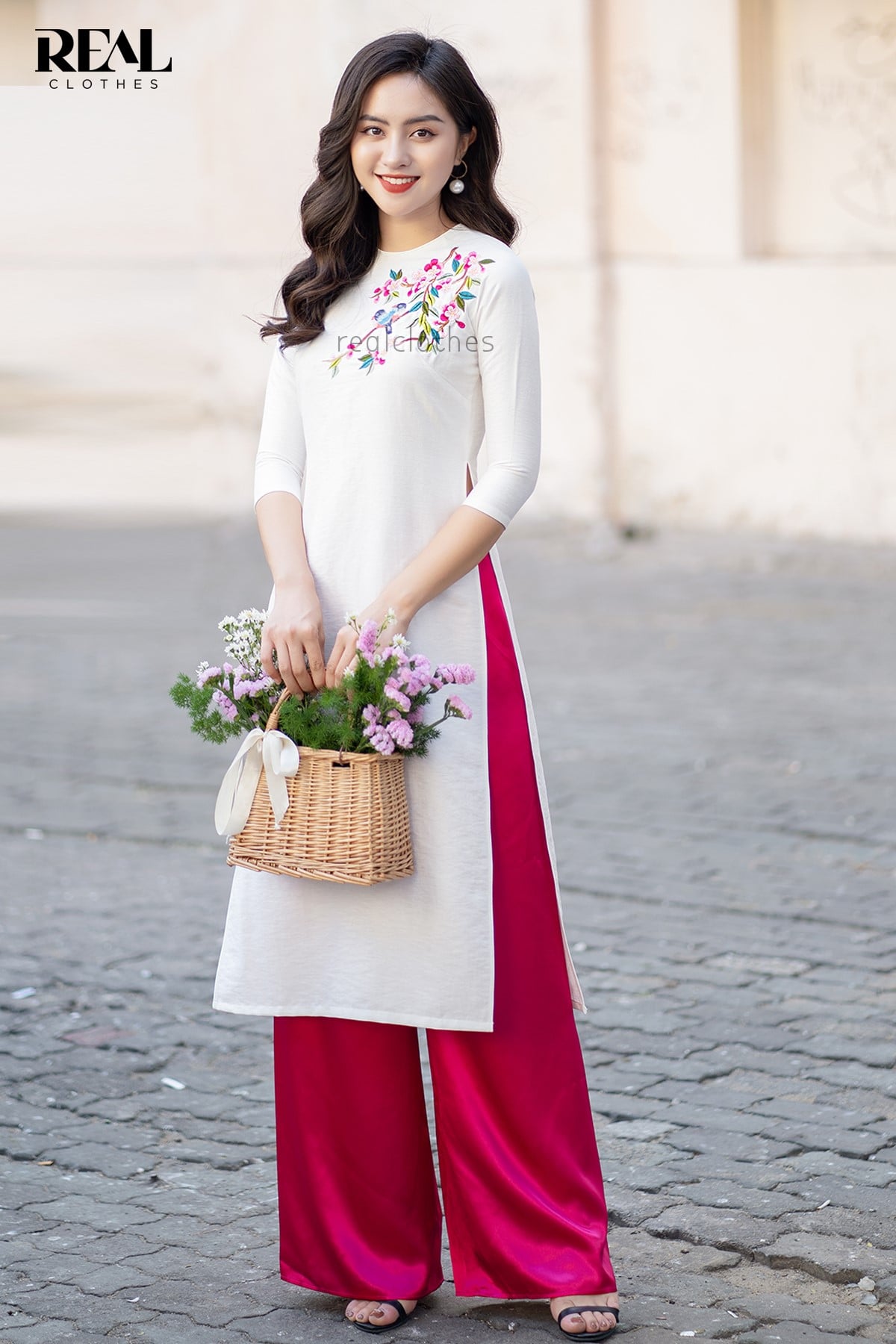 Áo dài cách tân moon thêu chim