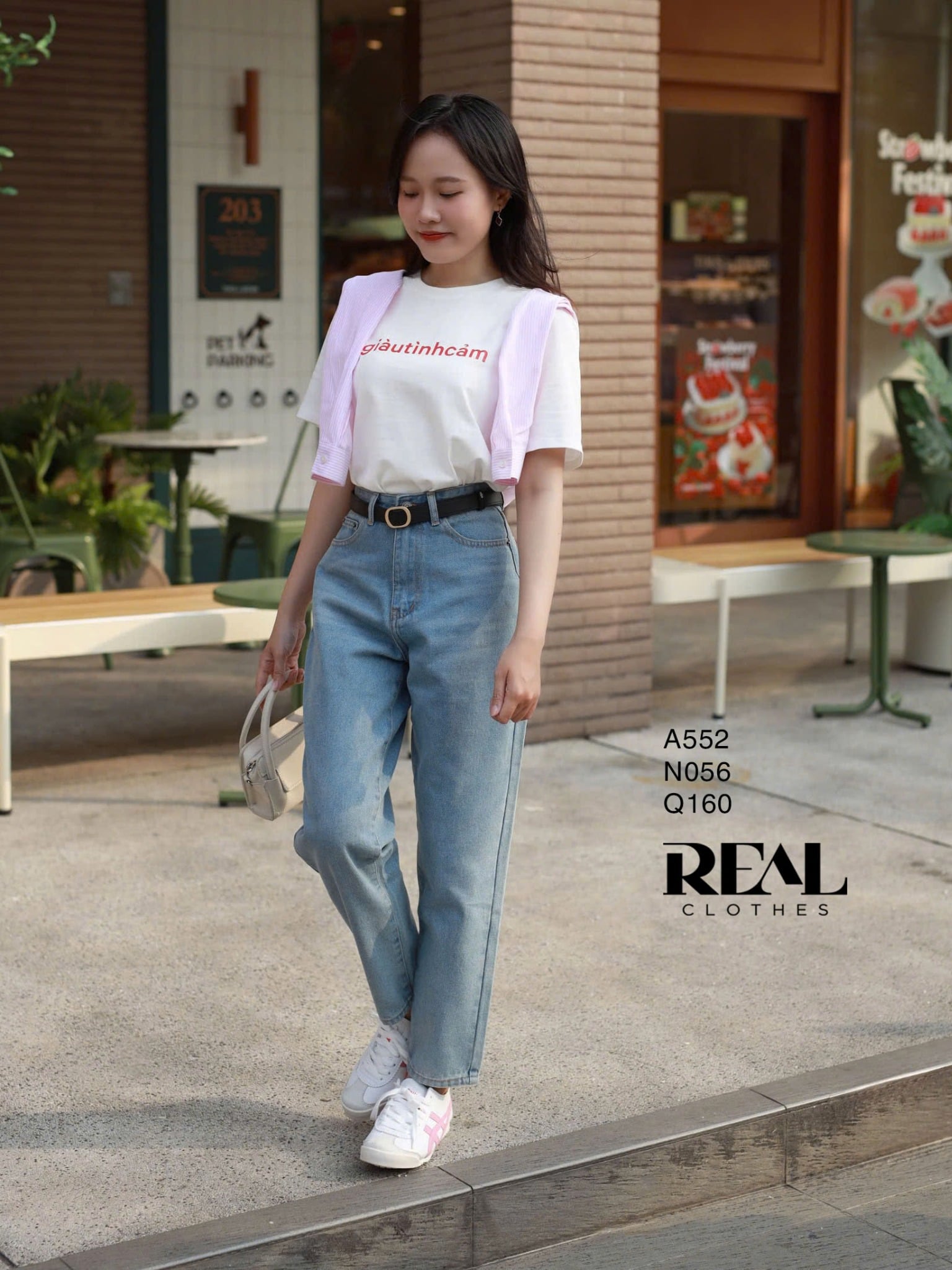 Quần Jeans baggy xanh đậm SALE - size XS