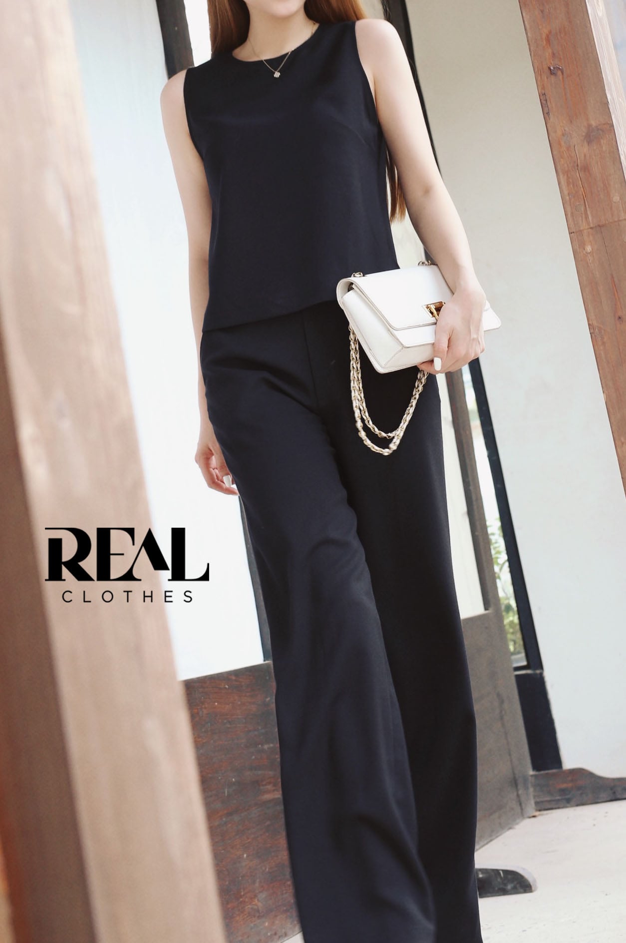 Quần suông linen đen