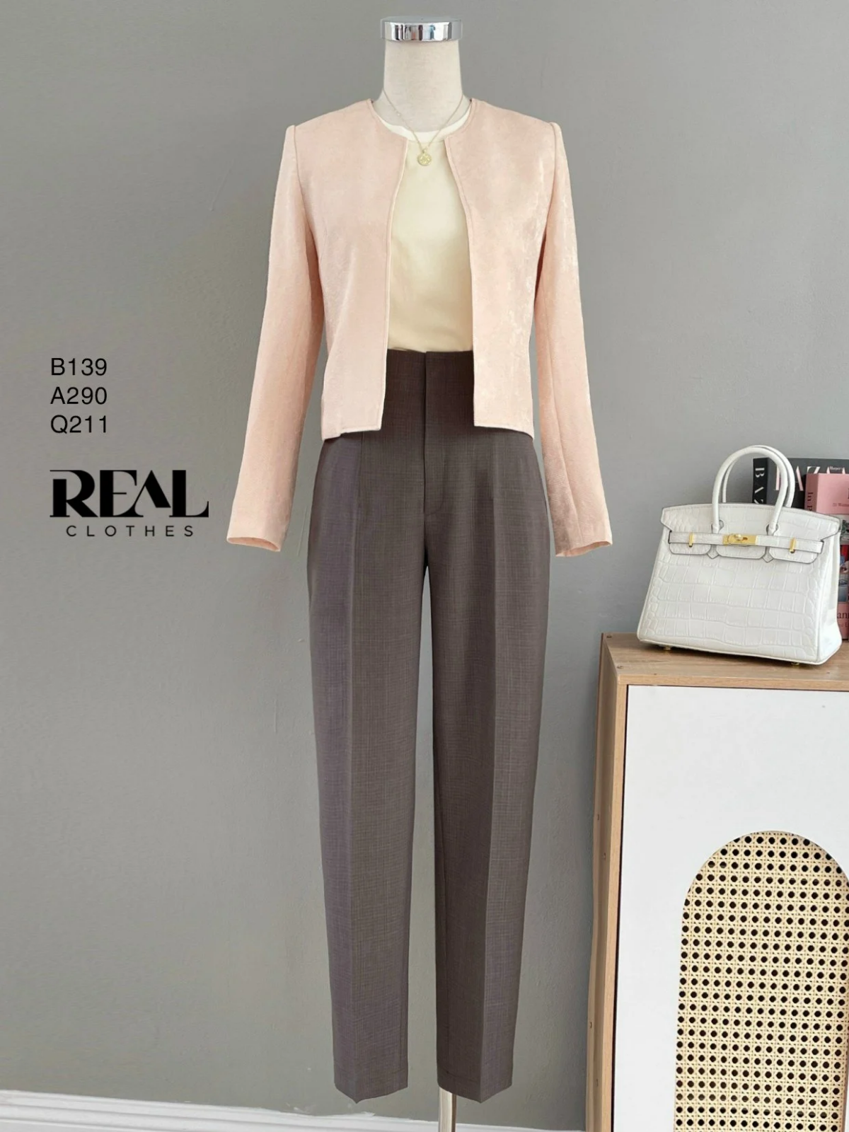  Blazer cổ tròn gấm cam SALE 