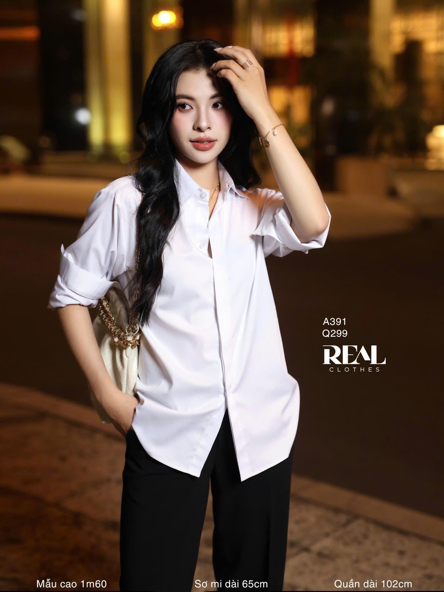 Quần lưng thun suông đen