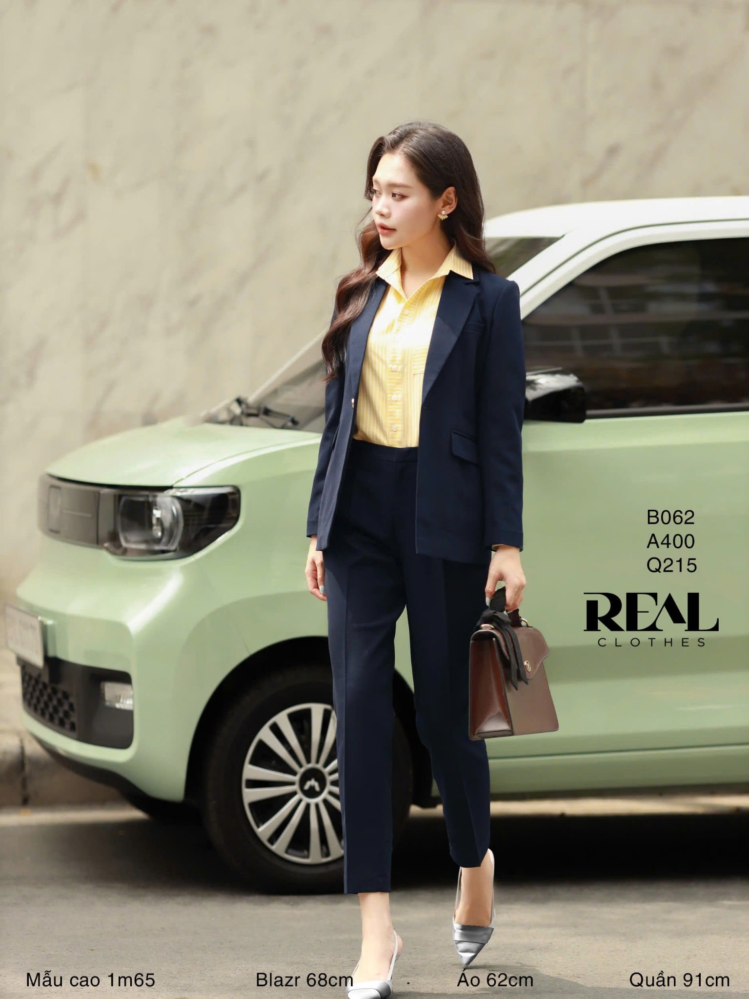 Blazer Clara cindy xanh đen