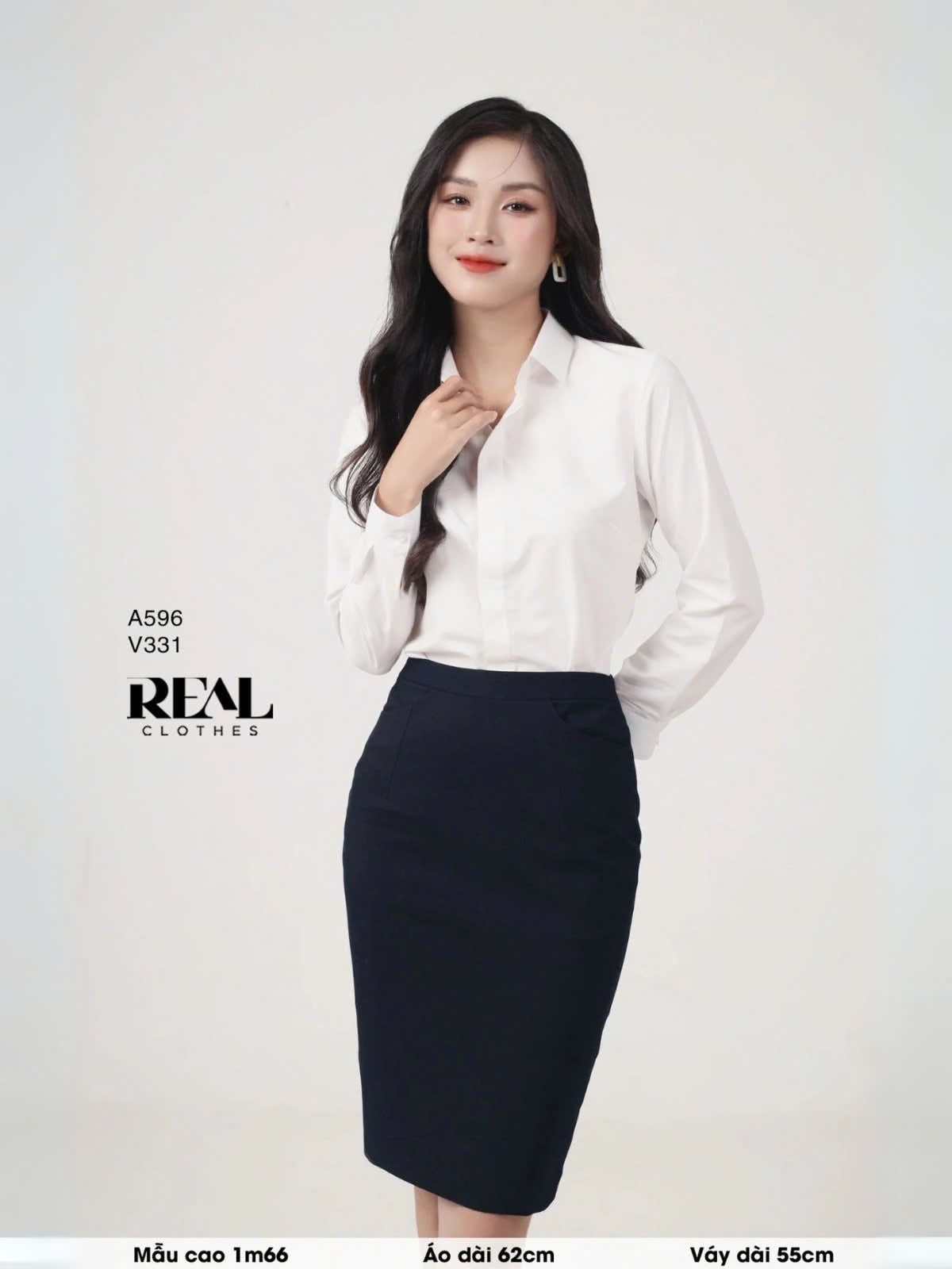 Sơ mi lụa sồi trắng tay dài