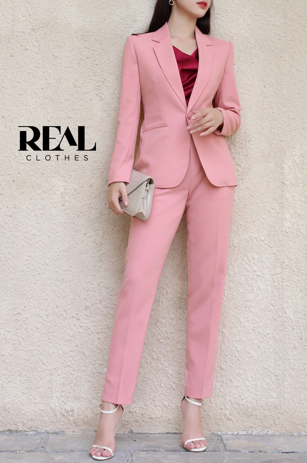 Blazer 2 lớp hồng đậm