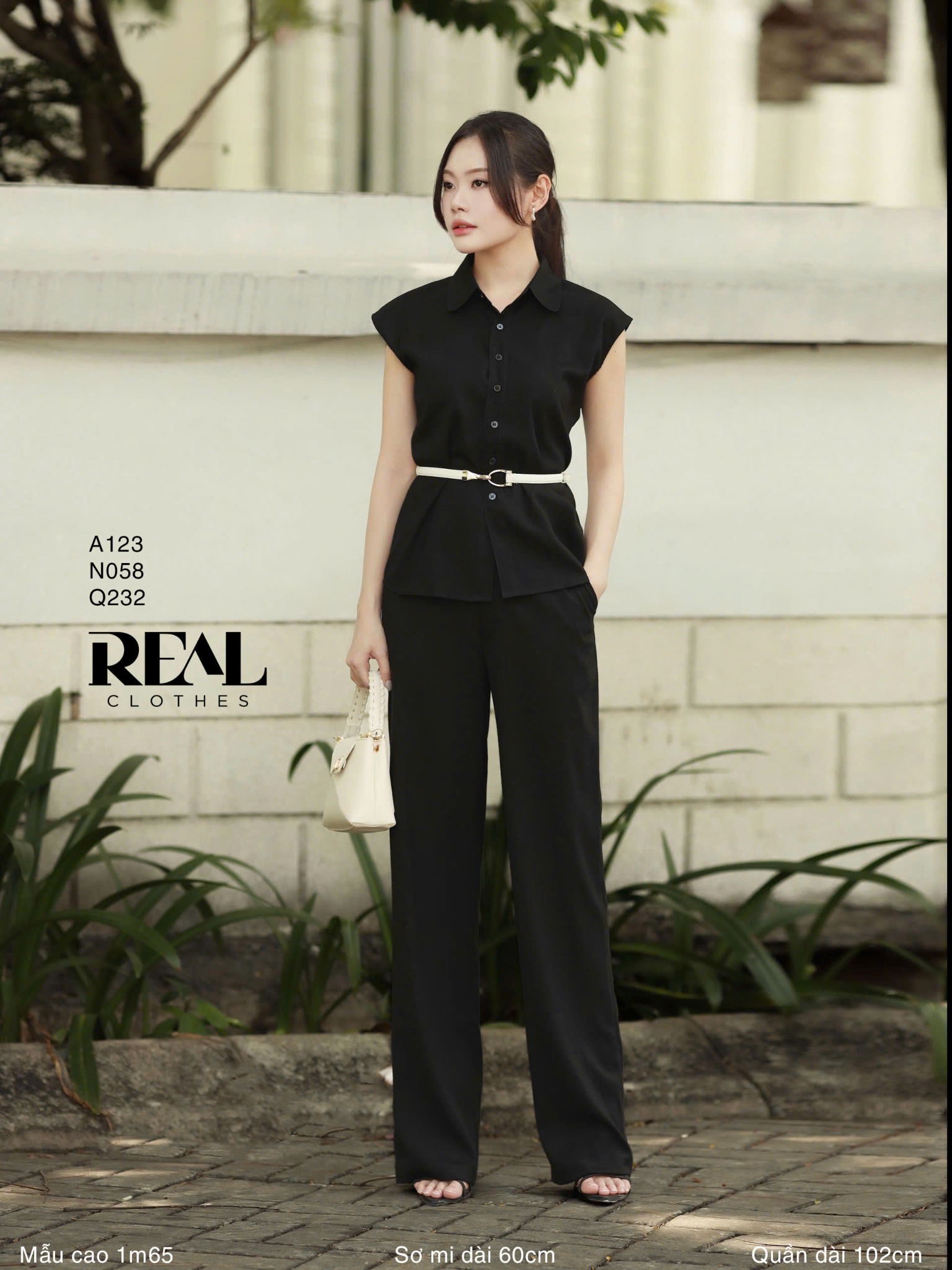 Sơ mi tay liền linen đen