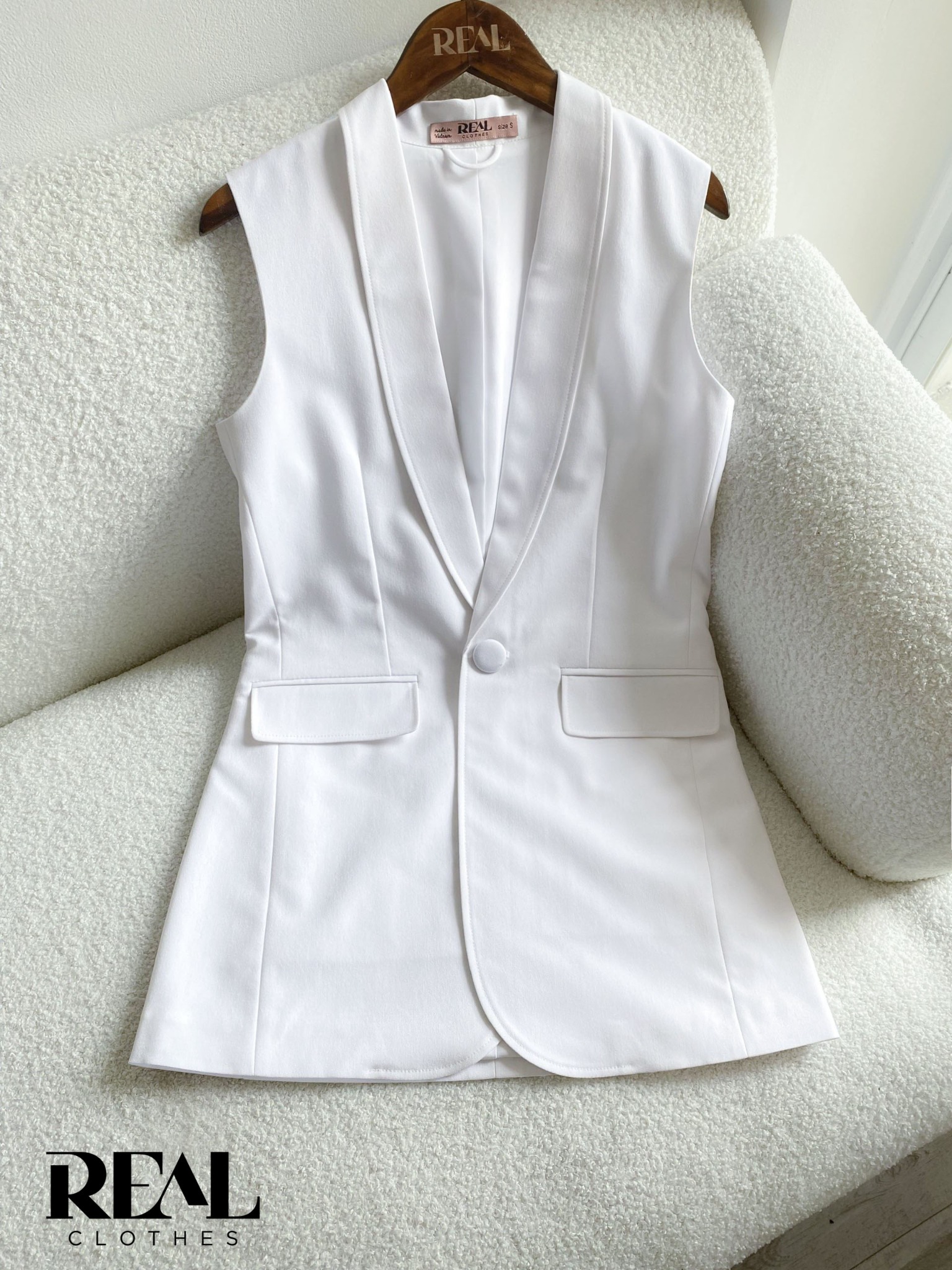 Blazer Ghile trắng 2 lớp SALE