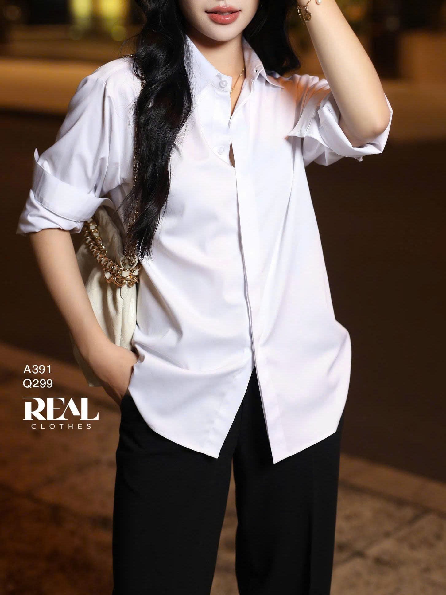 Sơ mi form rộng trắng MỚI