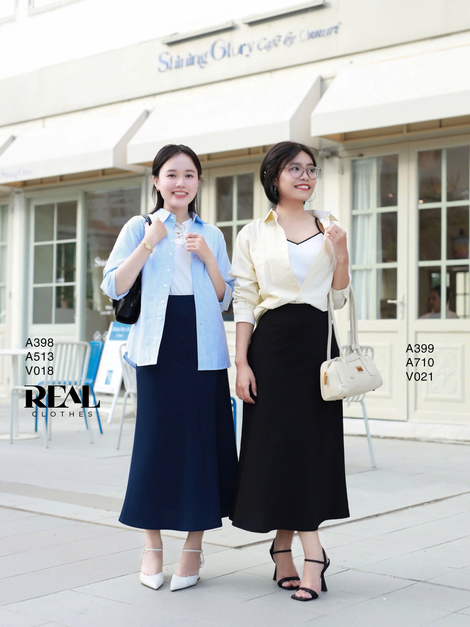 Sơ mi form rộng sọc vàng