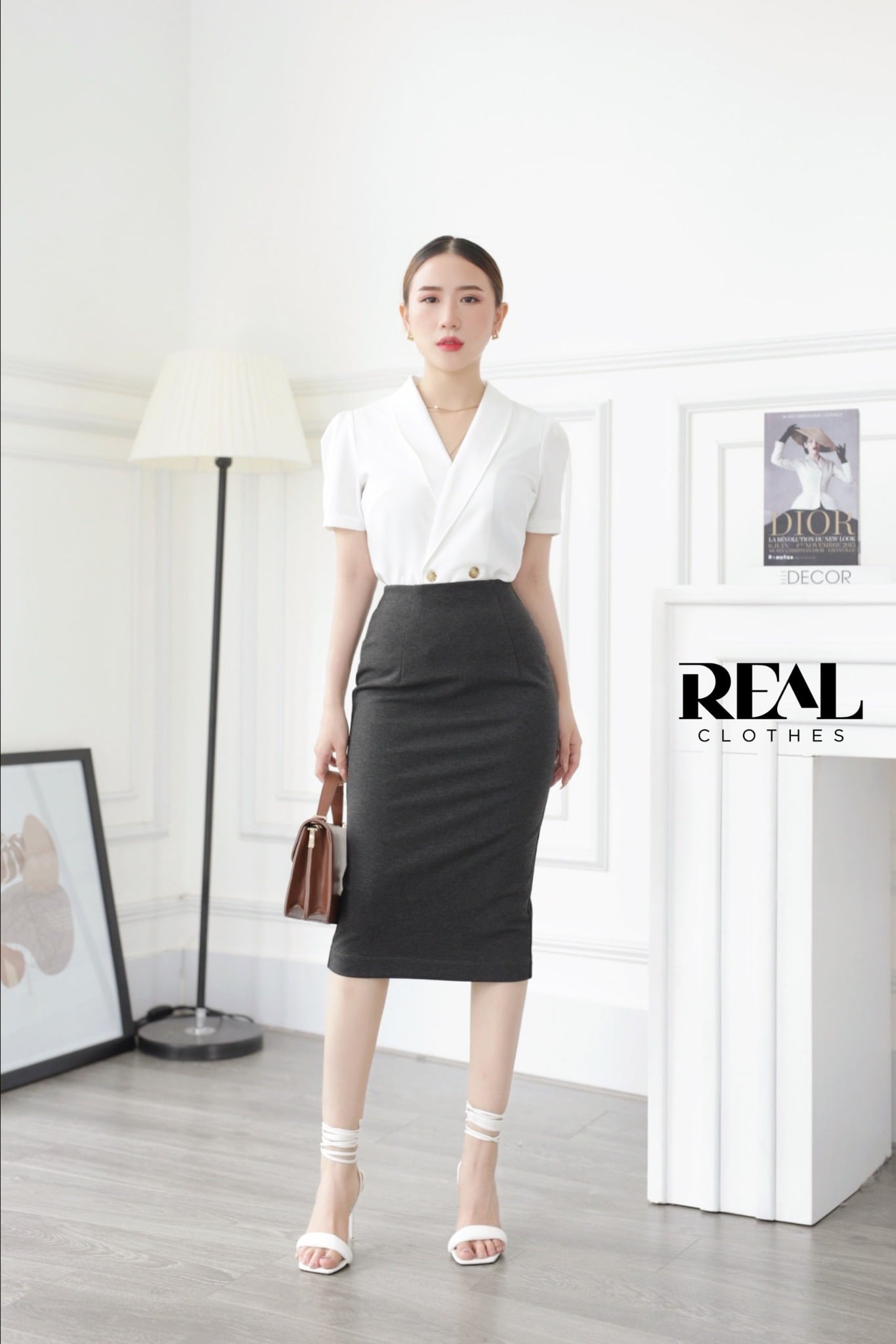 Bút chì midi thun xám SALE