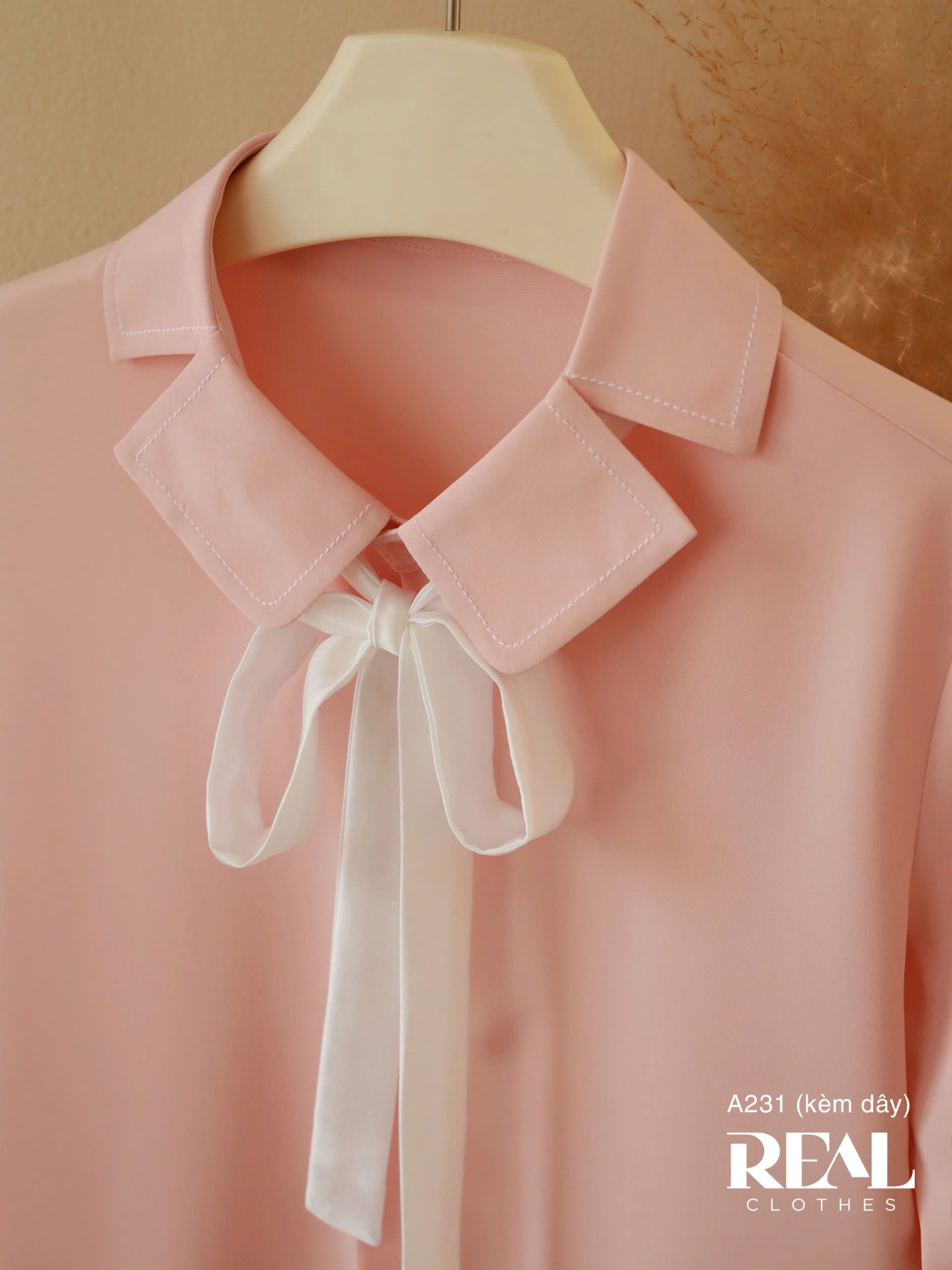 Sơ mi Hàn Quốc cam nhạt