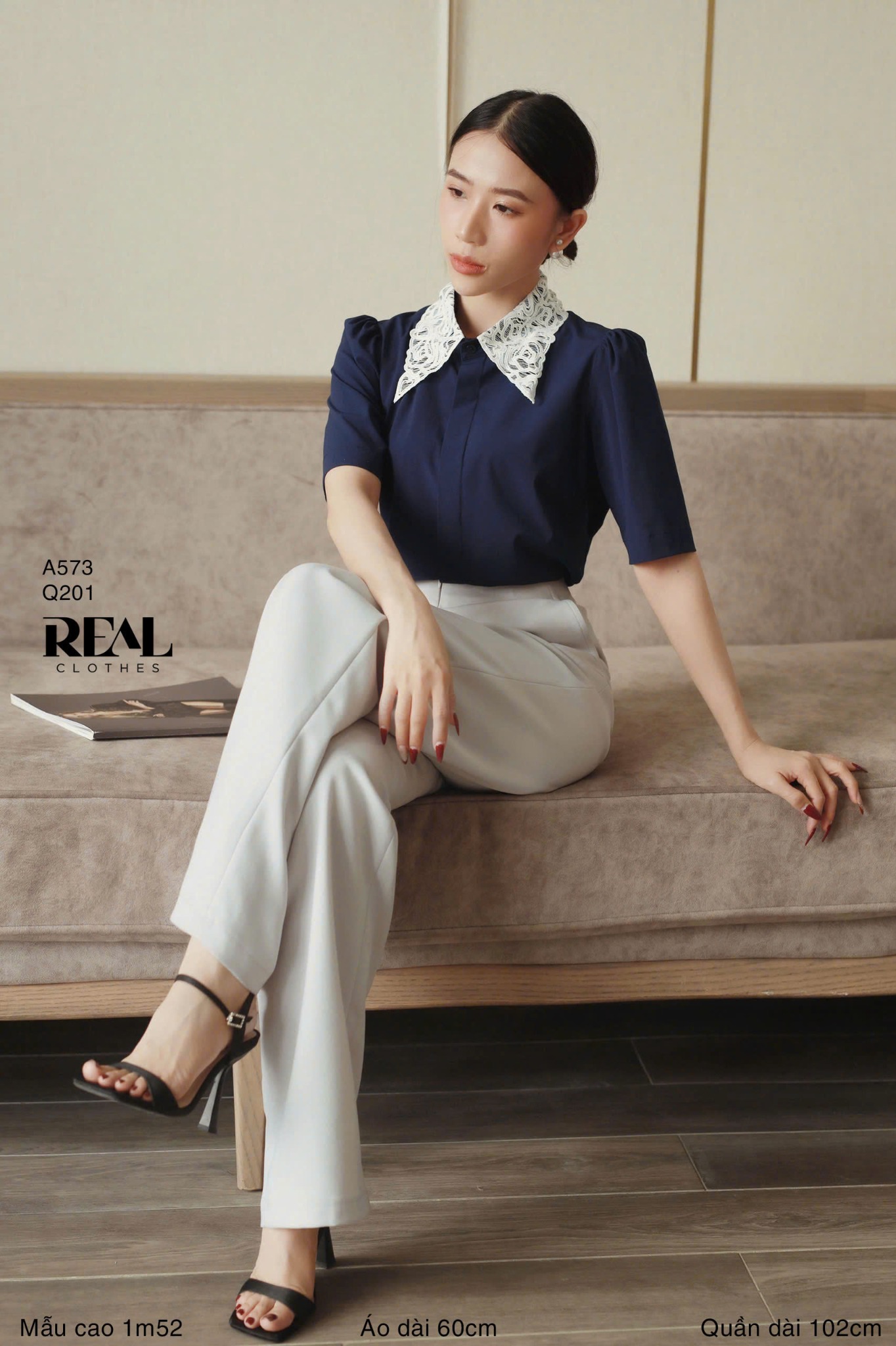 Quần suông cindy kem