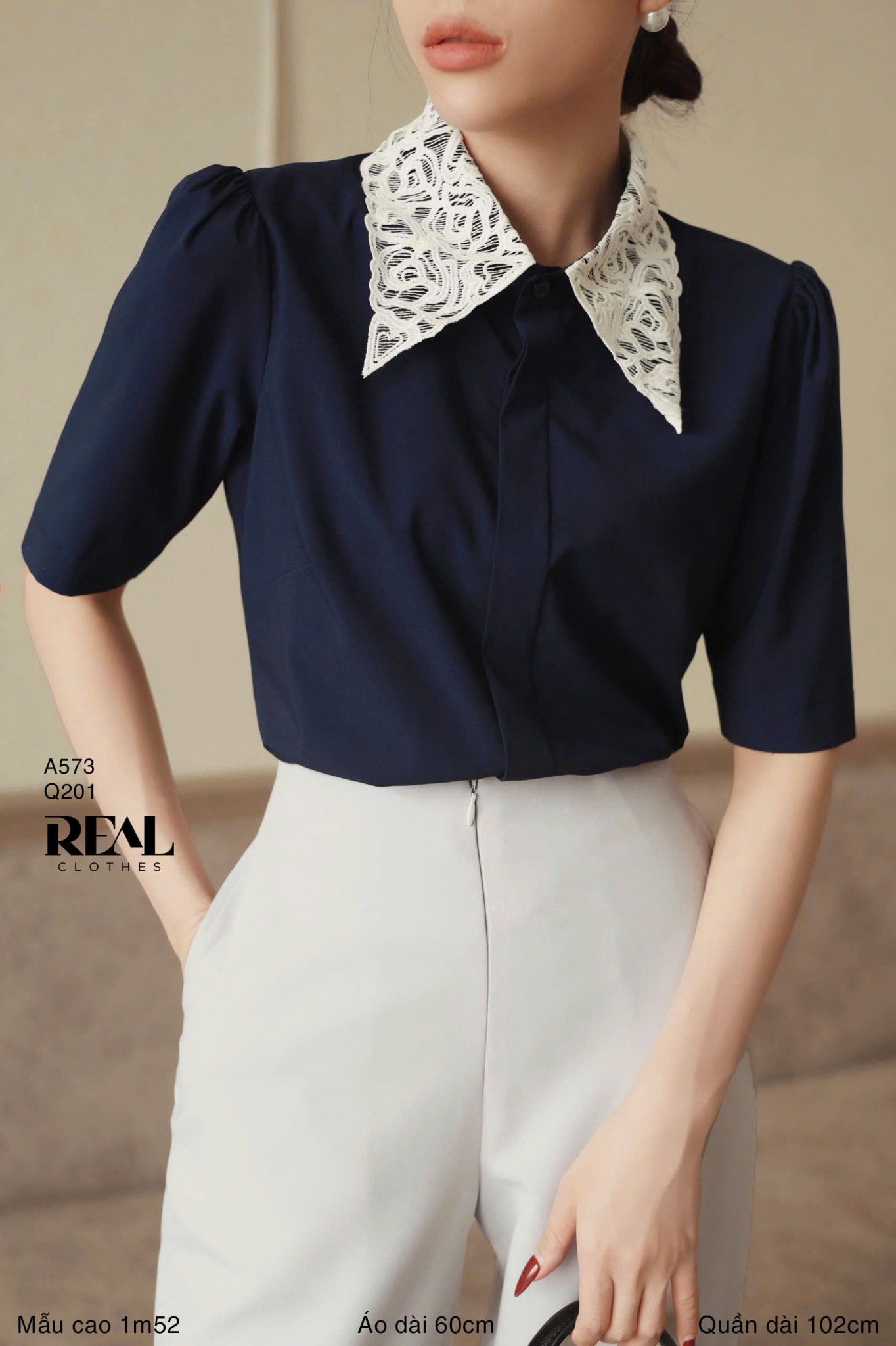 Quần suông cindy kem