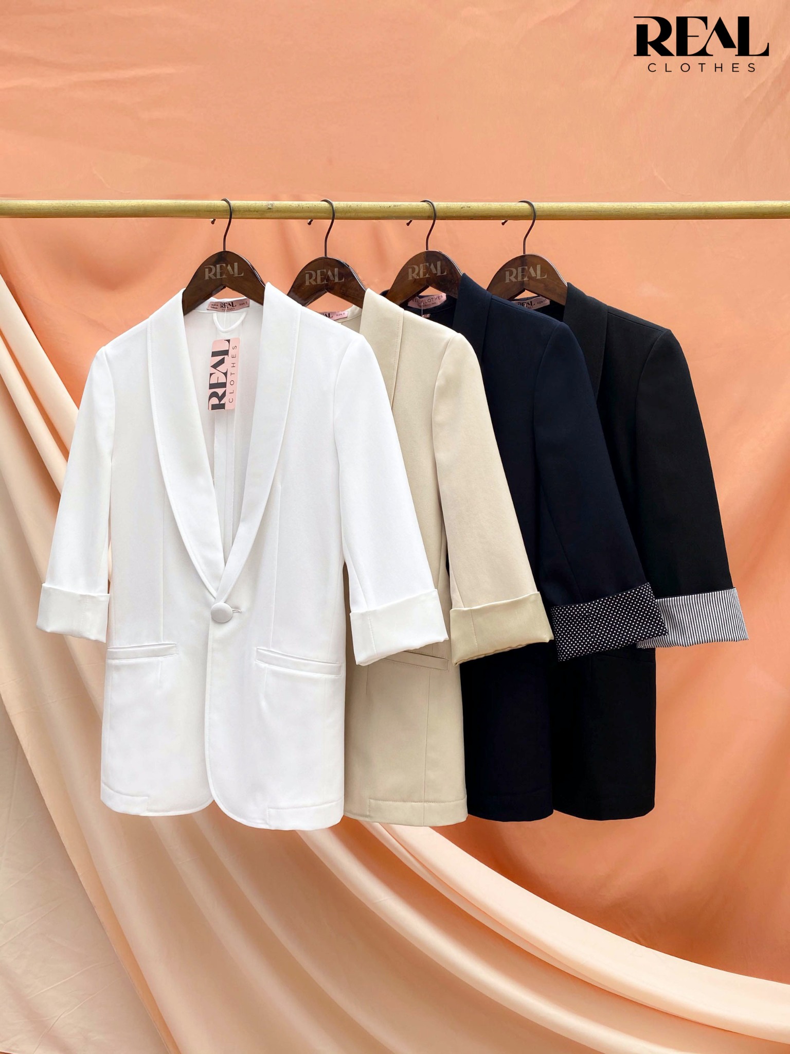 Blazer dài xanh đen