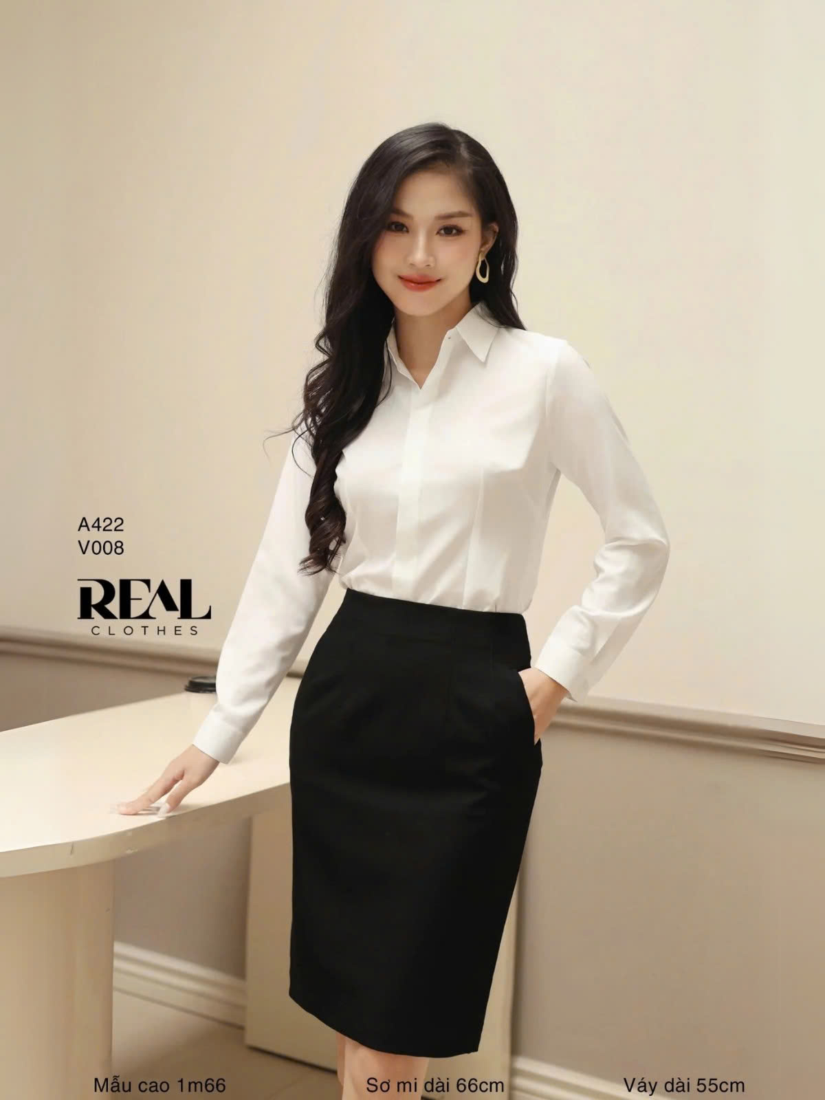 Sơ mi chít eo nano trắng