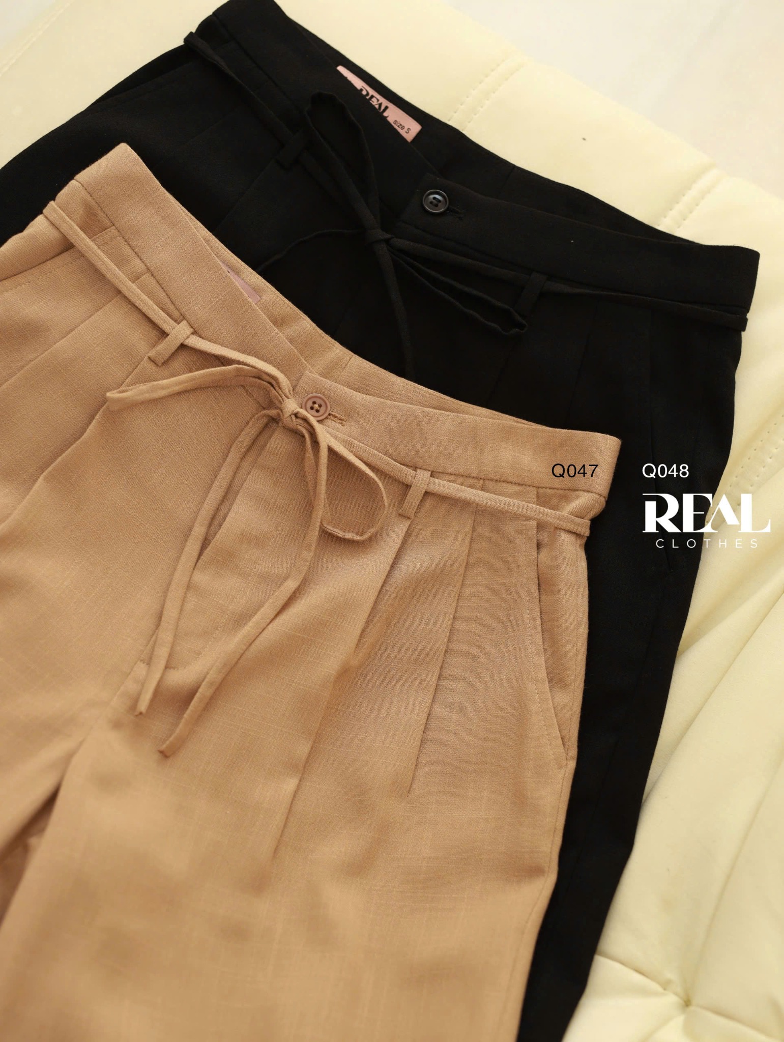 Quần suông HQ linen đen