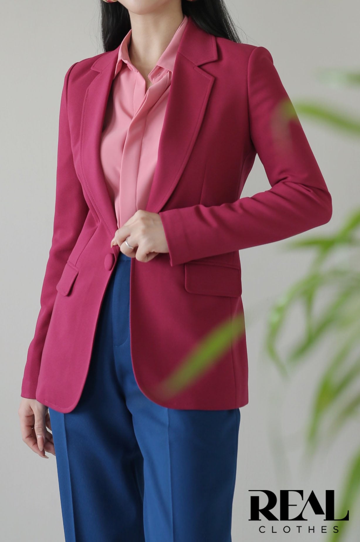 Blazer 2 lớp hồng cẩm