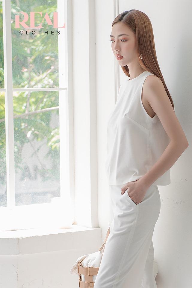 Áo linen trắng