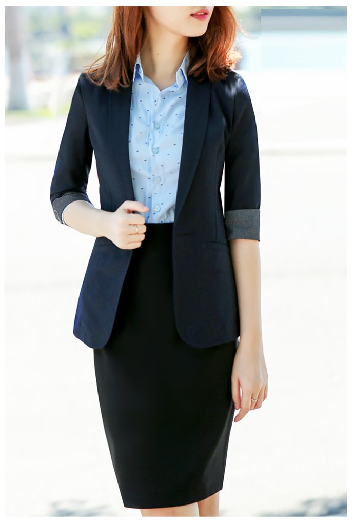 Blazer dài xanh đen