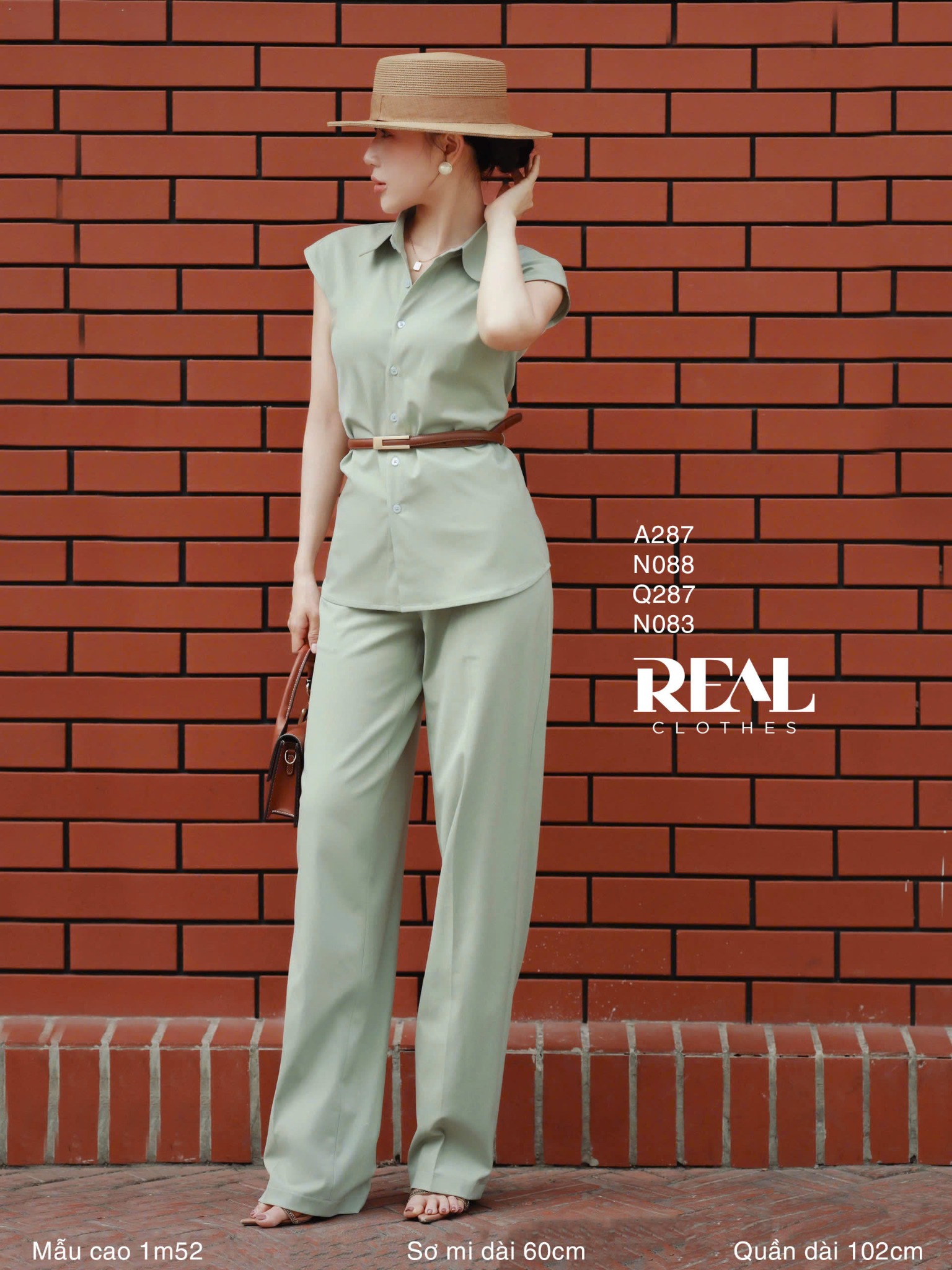 Sơ mi tay liền xanh đậu