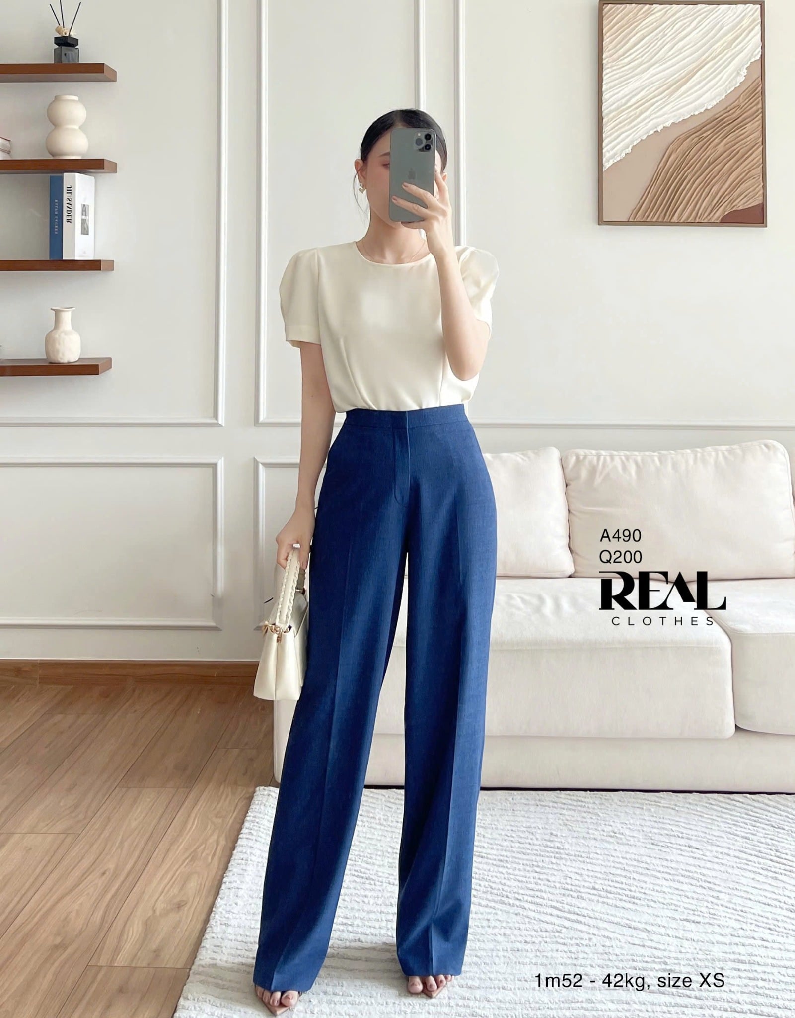 Croptop tay phồng kem