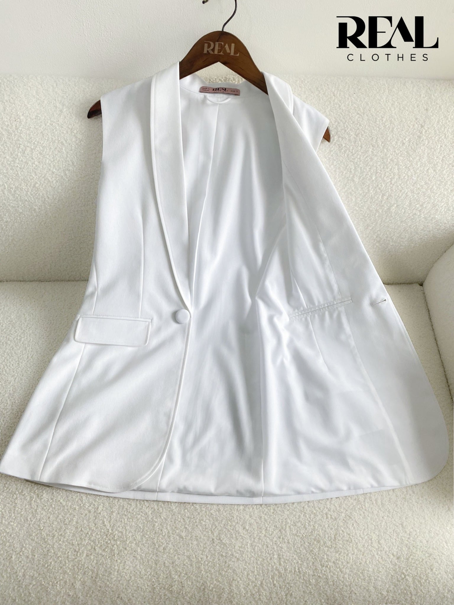 Blazer Ghile trắng 2 lớp SALE