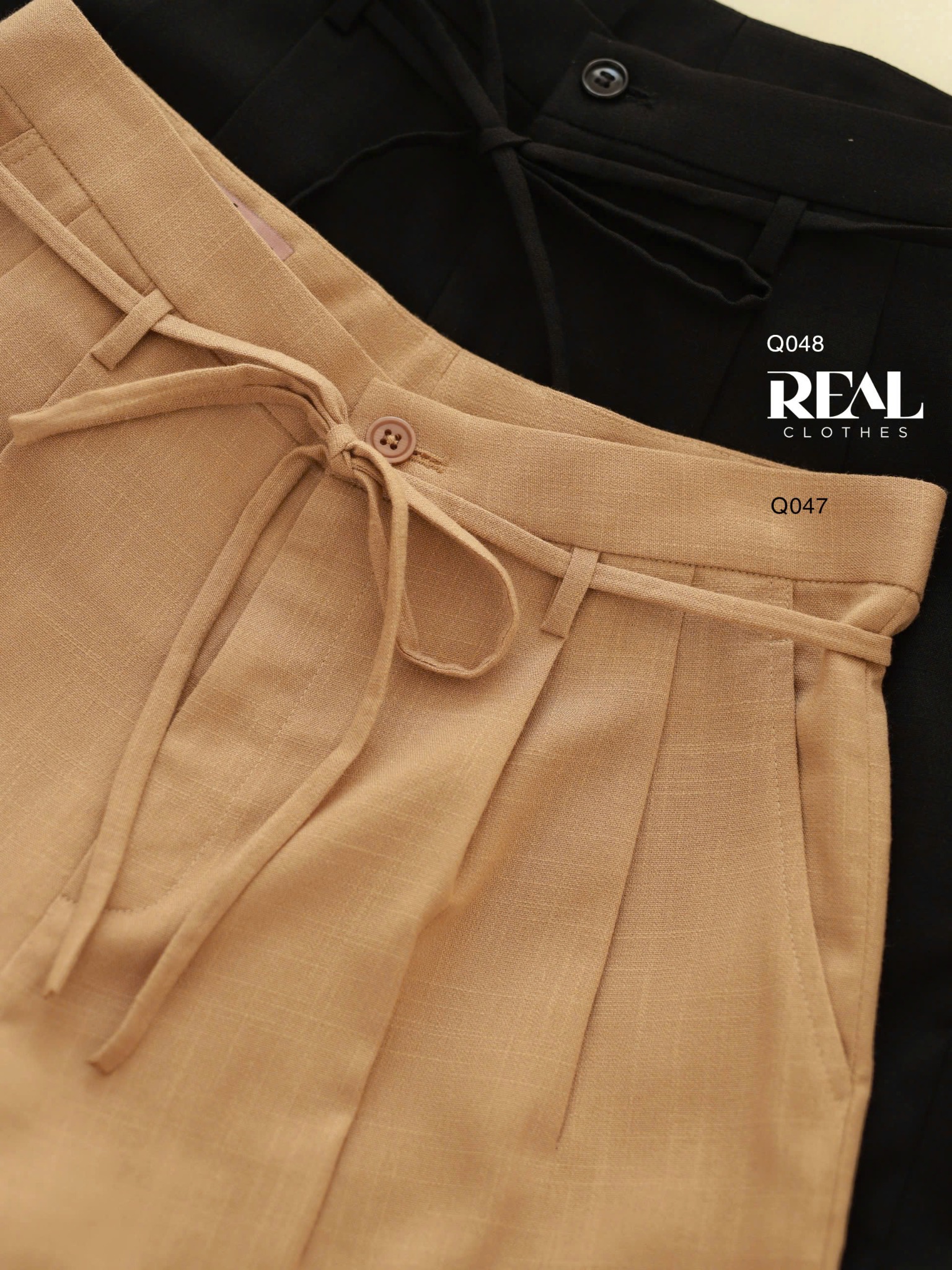 Quần suông HQ linen đen