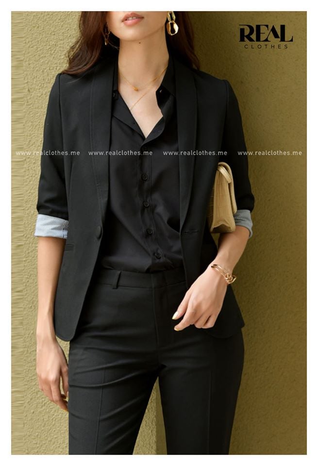 Blazer dài đen