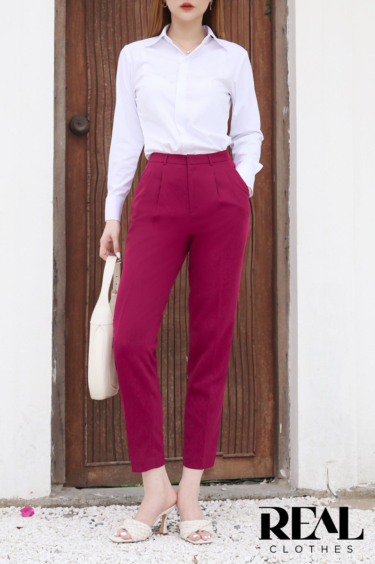 Quần lưng cao cindy hồng cẩm SALE