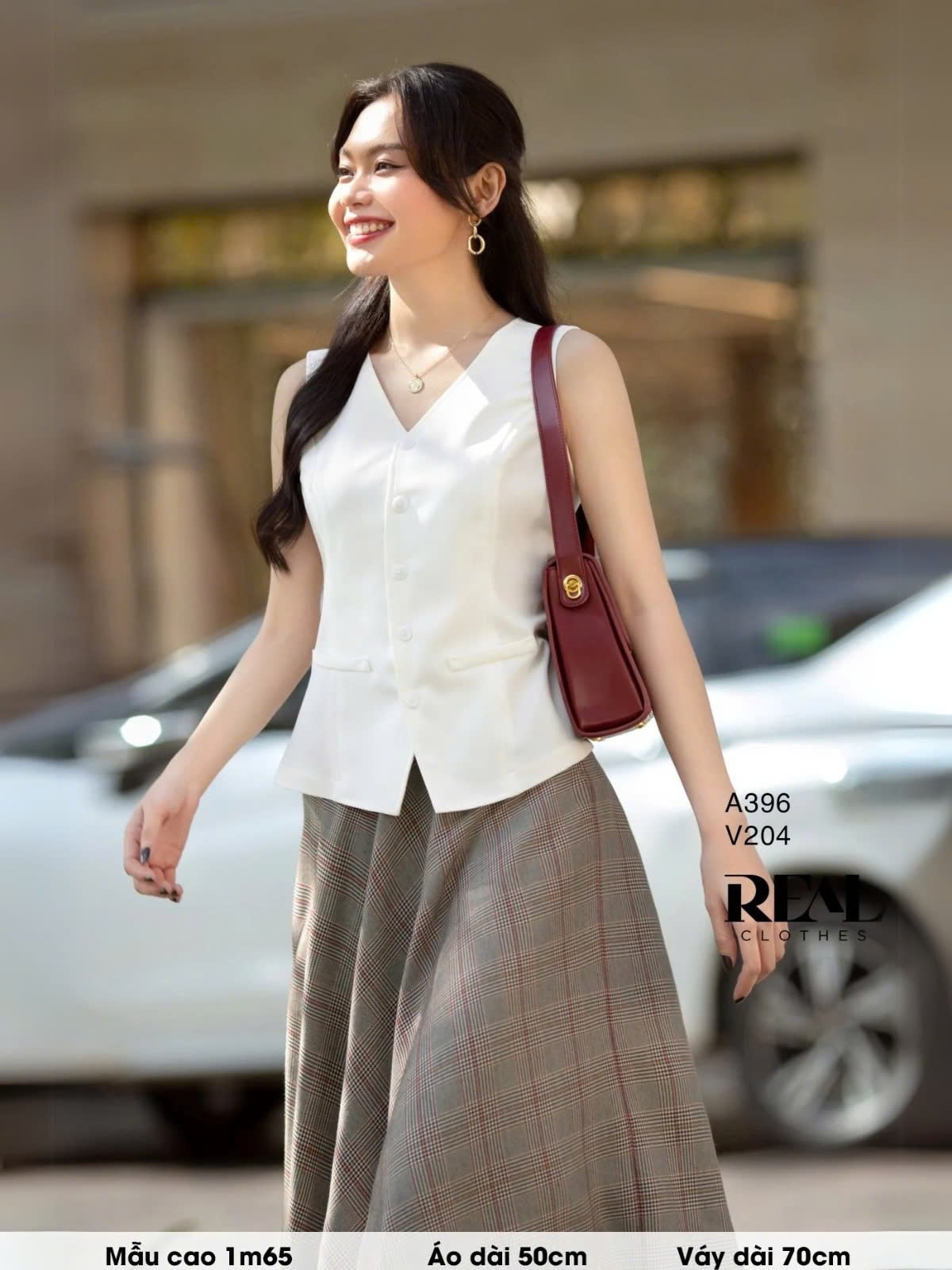 Áo kiểu ghile trắng