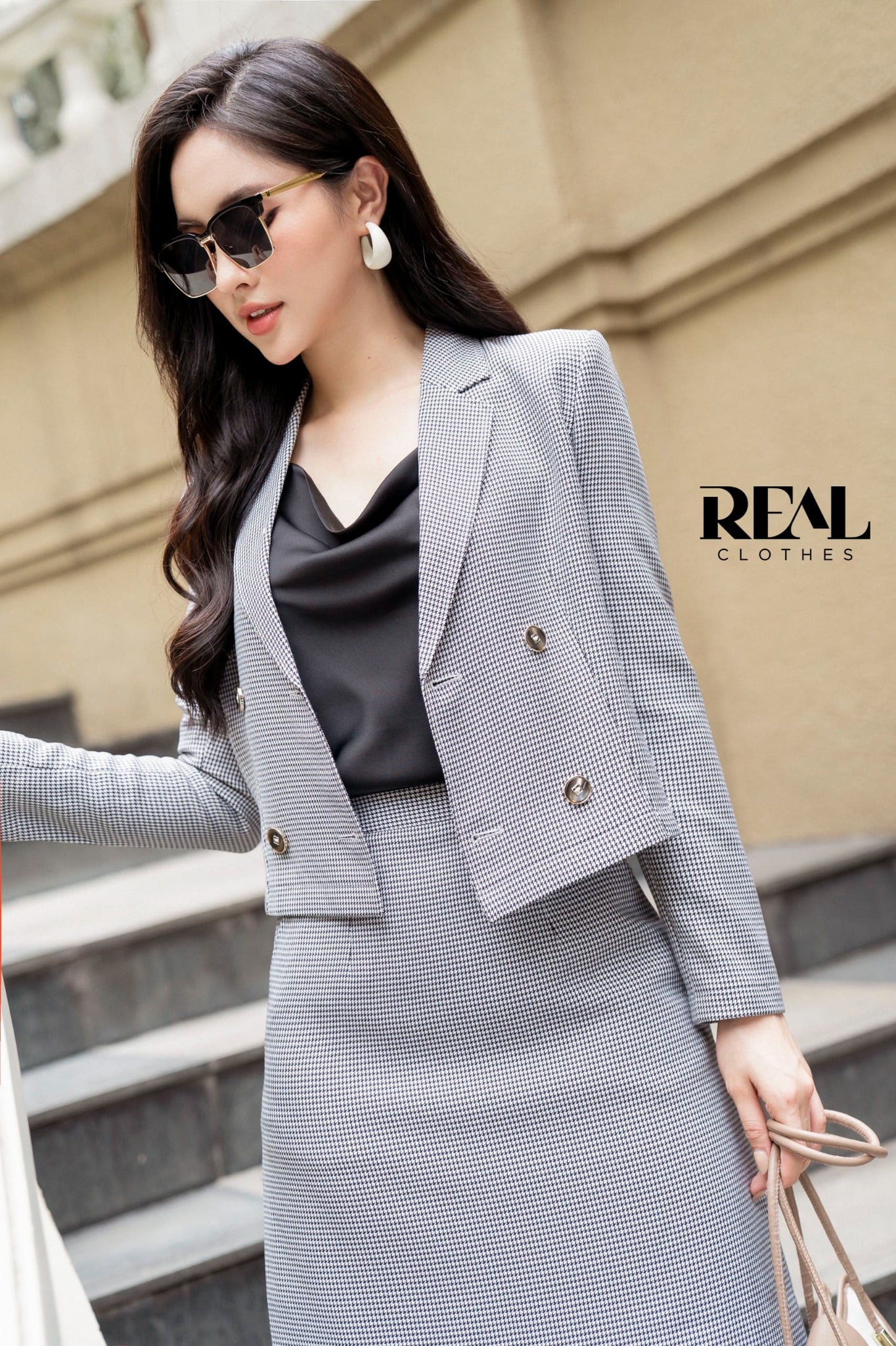 Blazer Lisa zigzag đen SALE